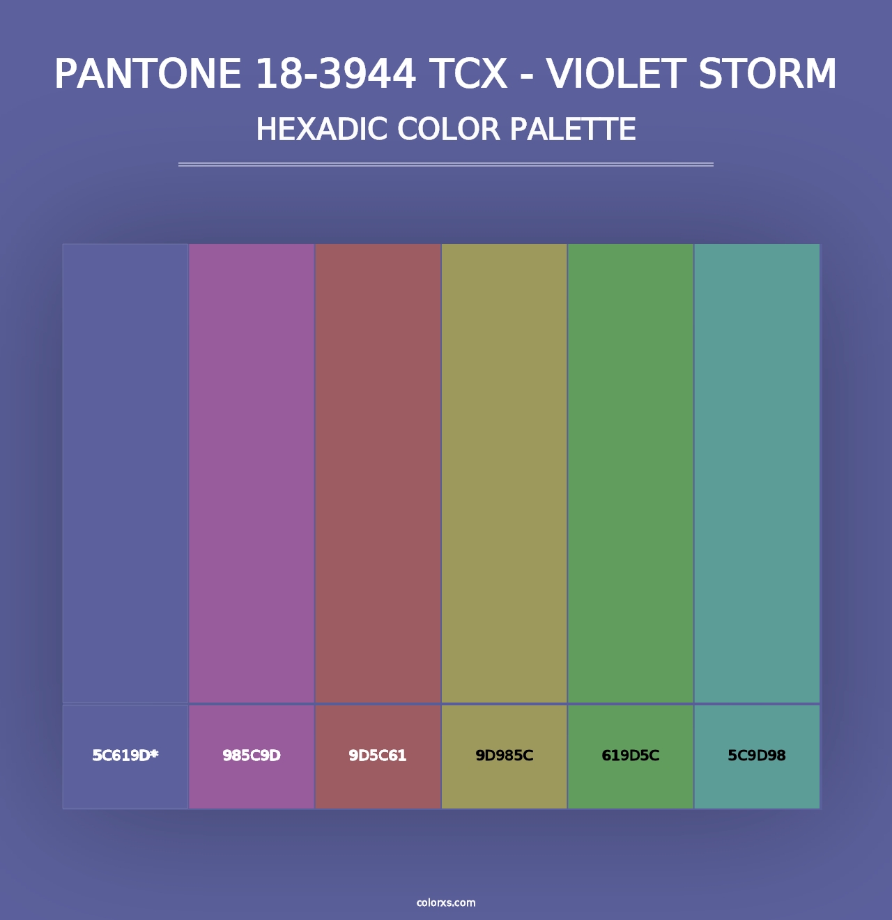 PANTONE 18-3944 TCX - Violet Storm - Hexadic Color Palette