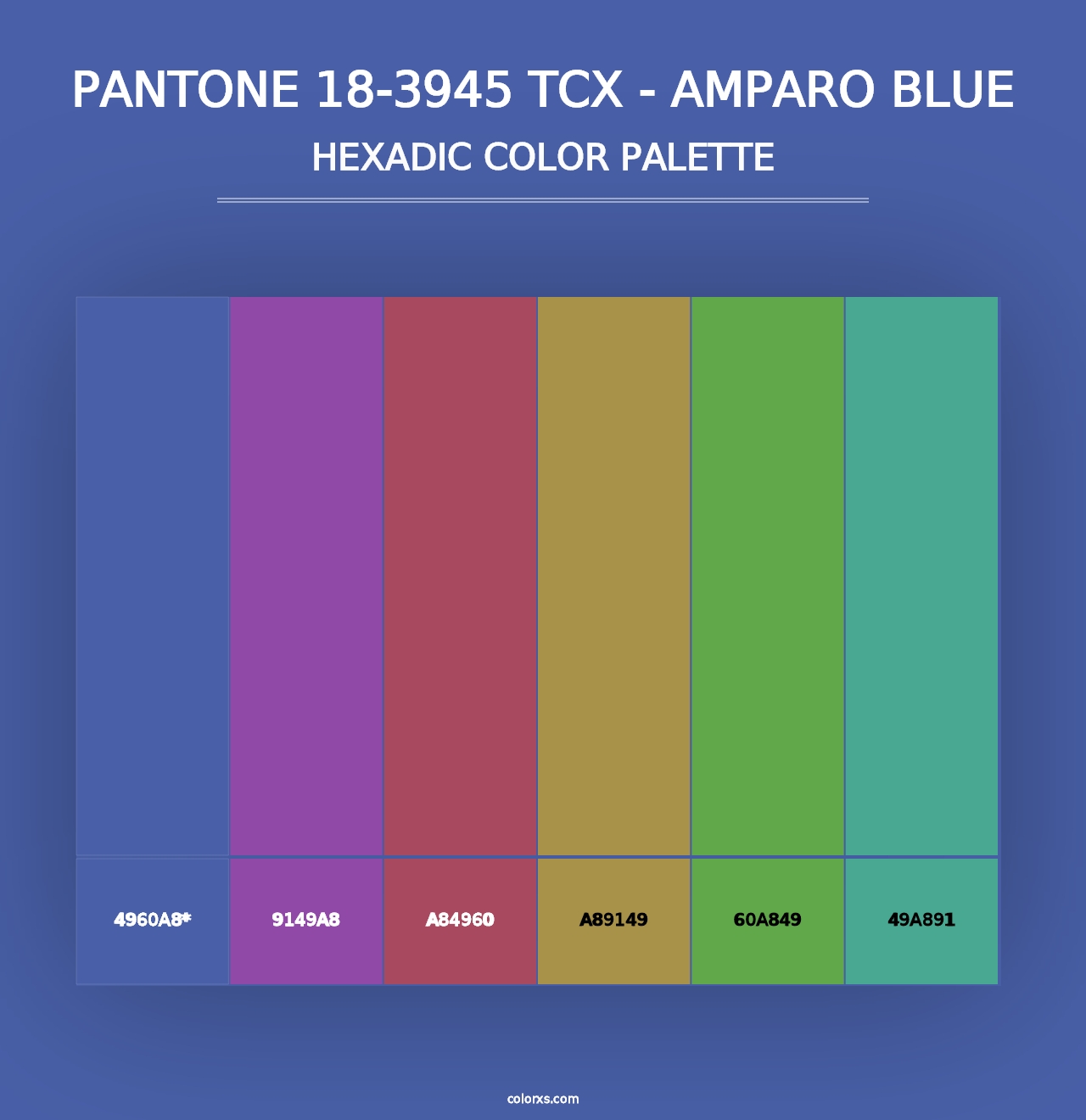 PANTONE 18-3945 TCX - Amparo Blue - Hexadic Color Palette