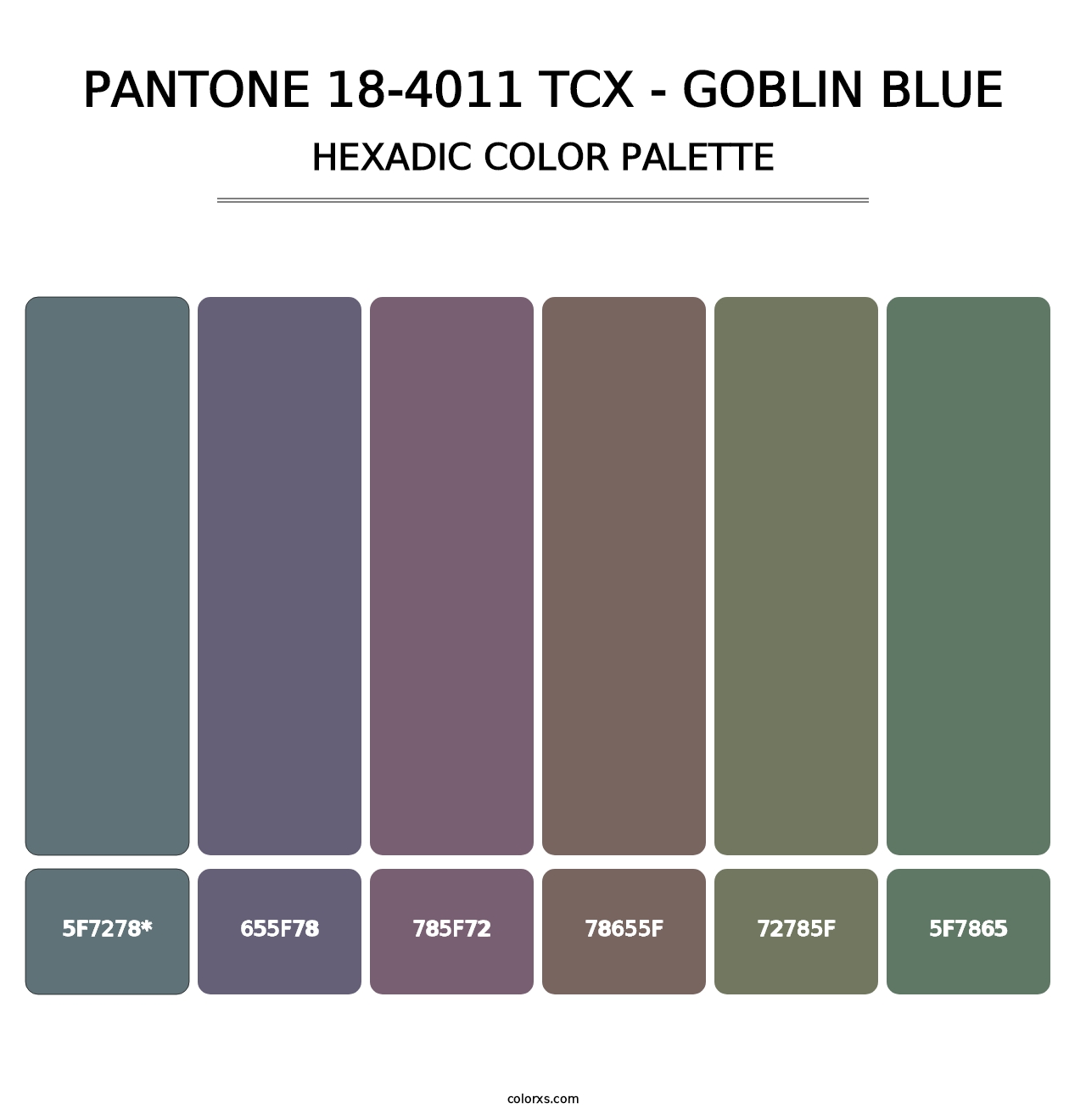 PANTONE 18-4011 TCX - Goblin Blue - Hexadic Color Palette