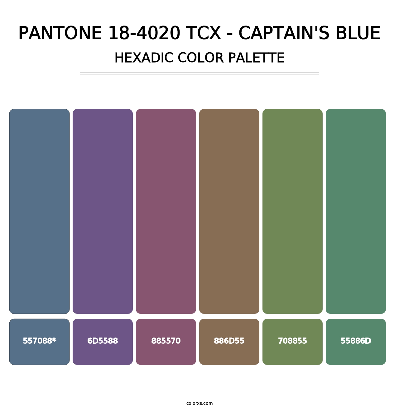 PANTONE 18-4020 TCX - Captain's Blue - Hexadic Color Palette