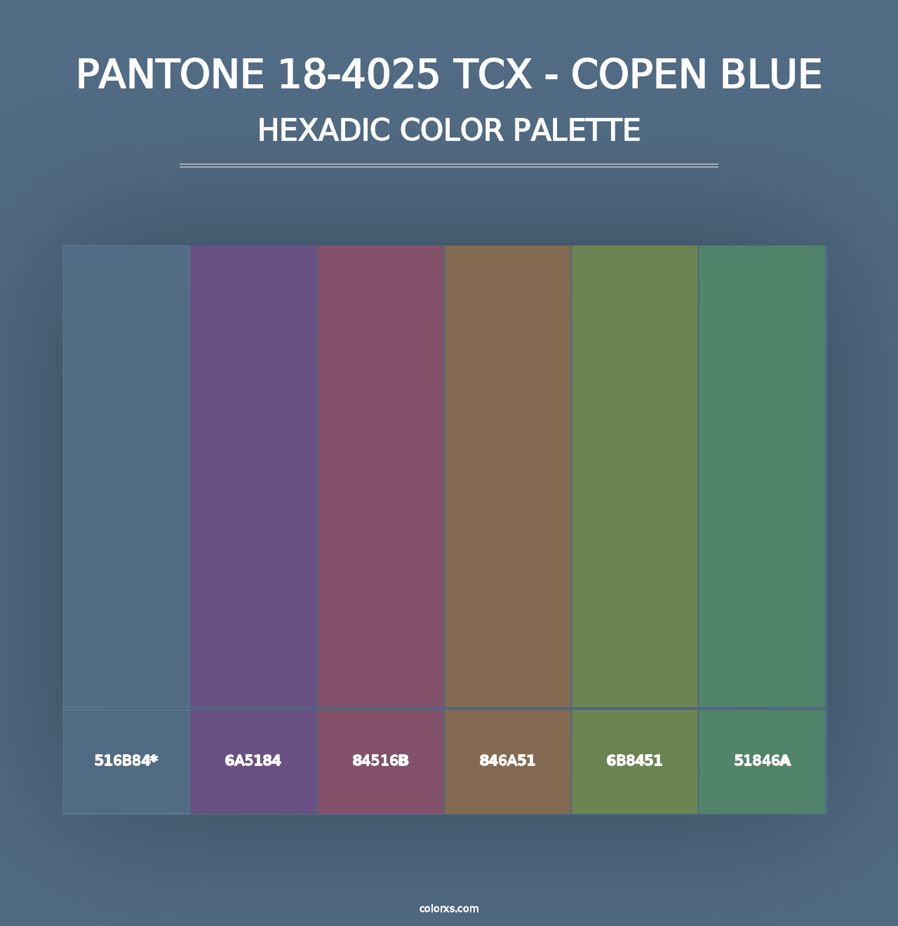 PANTONE 18-4025 TCX - Copen Blue - Hexadic Color Palette