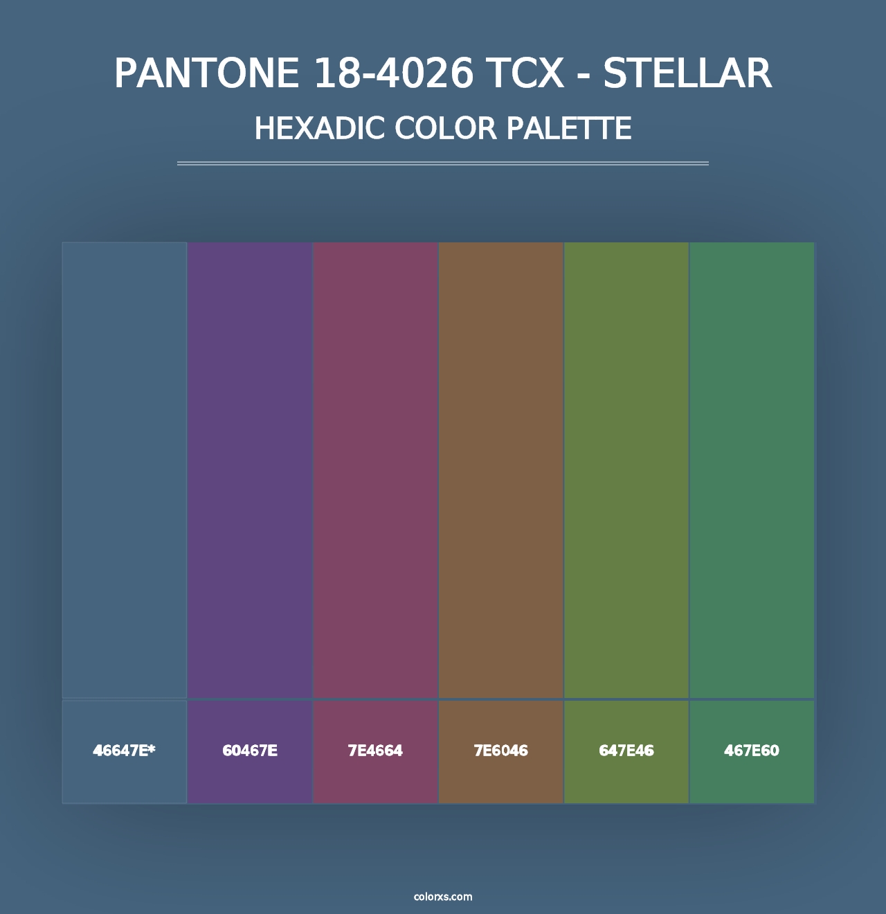 PANTONE 18-4026 TCX - Stellar - Hexadic Color Palette