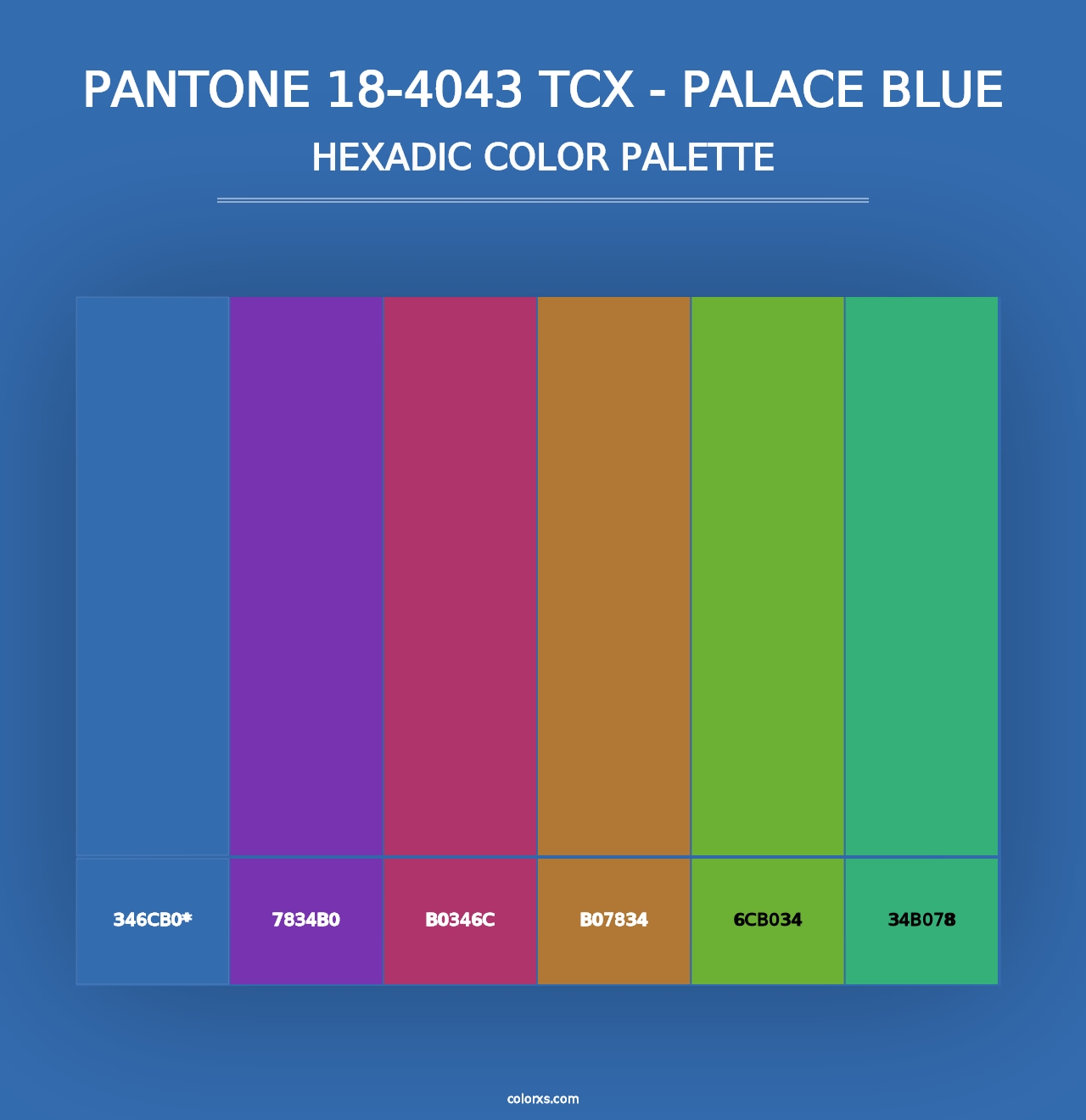 PANTONE 18-4043 TCX - Palace Blue - Hexadic Color Palette