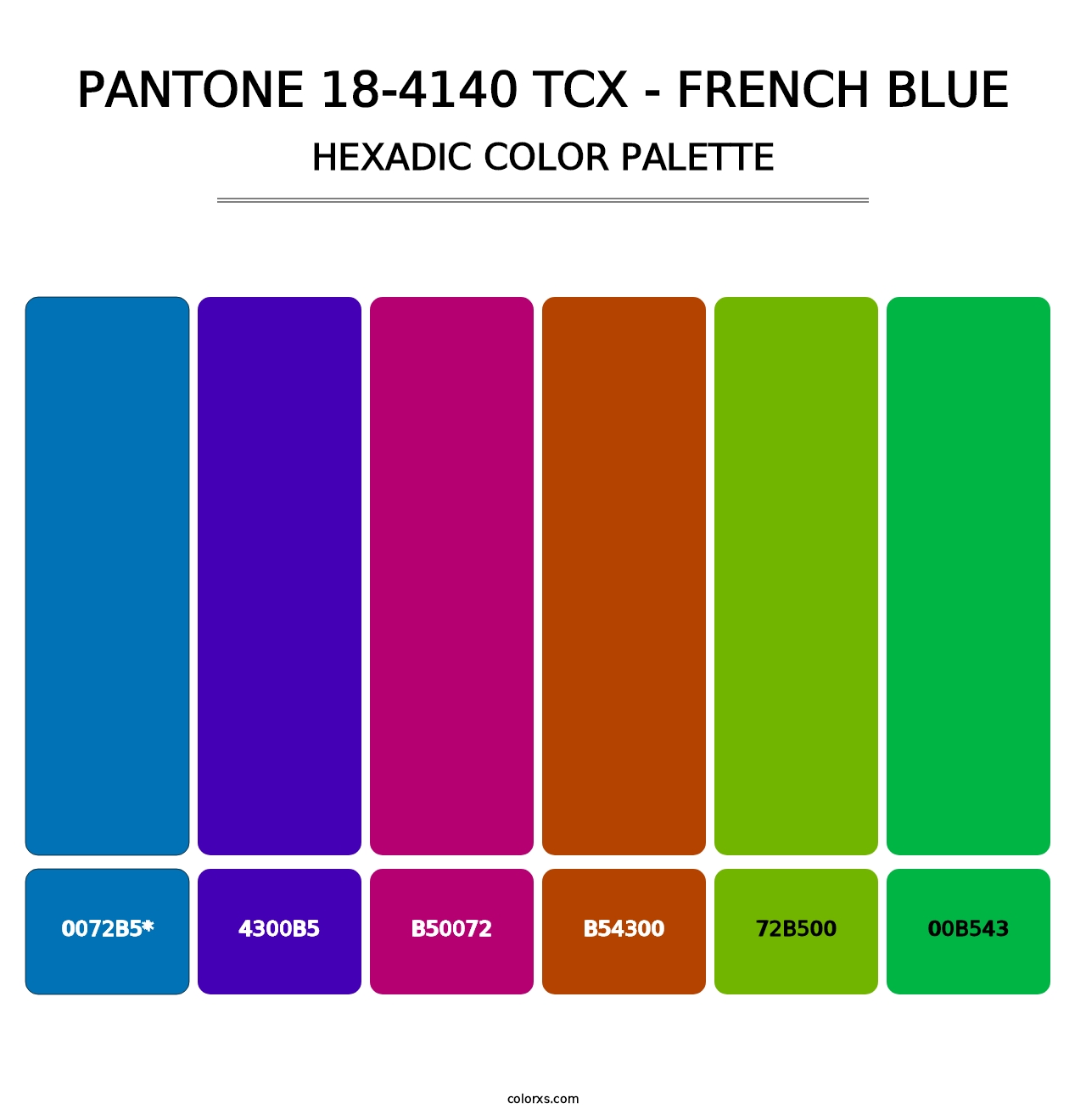 PANTONE 18-4140 TCX - French Blue - Hexadic Color Palette