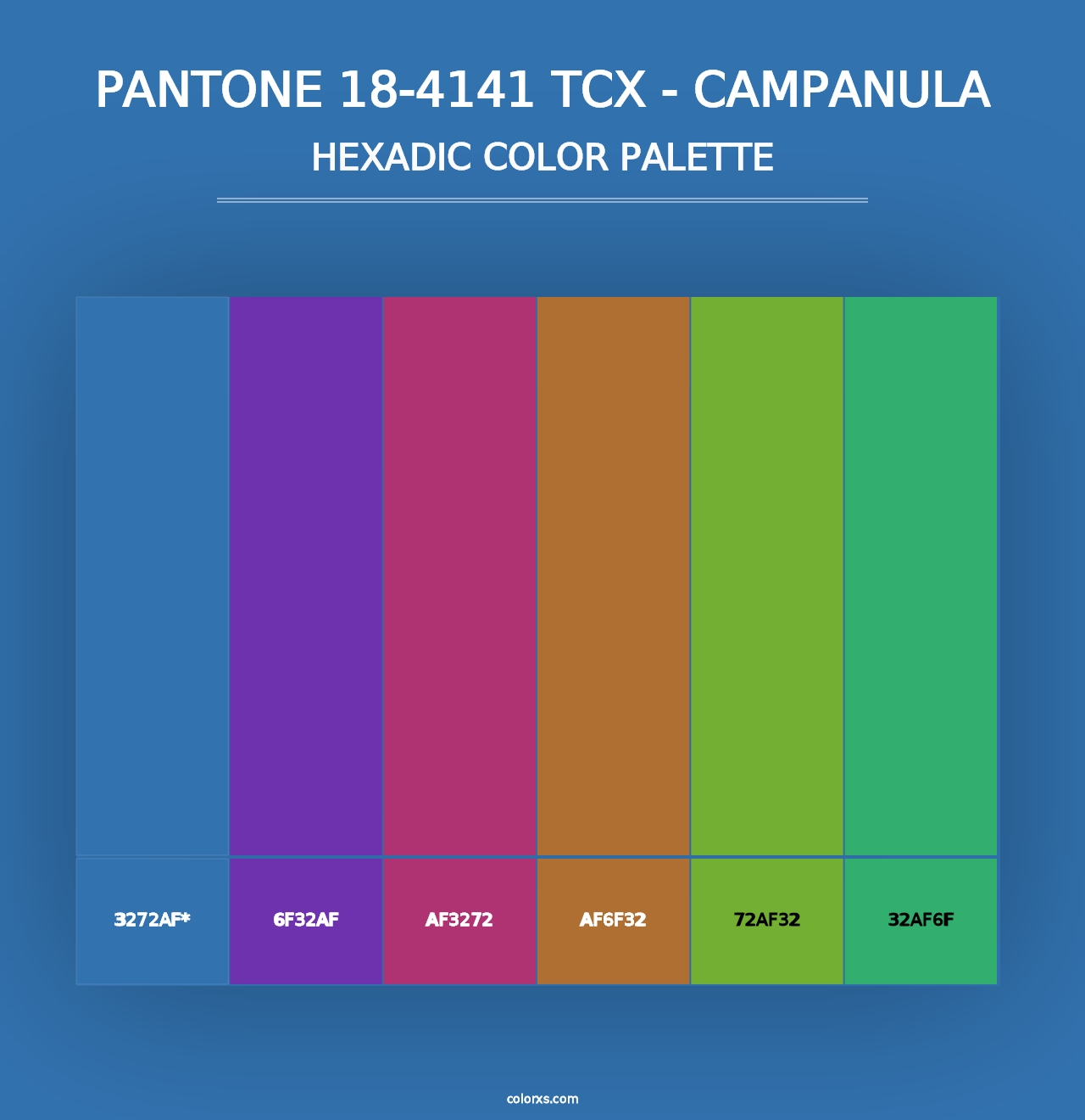 PANTONE 18-4141 TCX - Campanula - Hexadic Color Palette