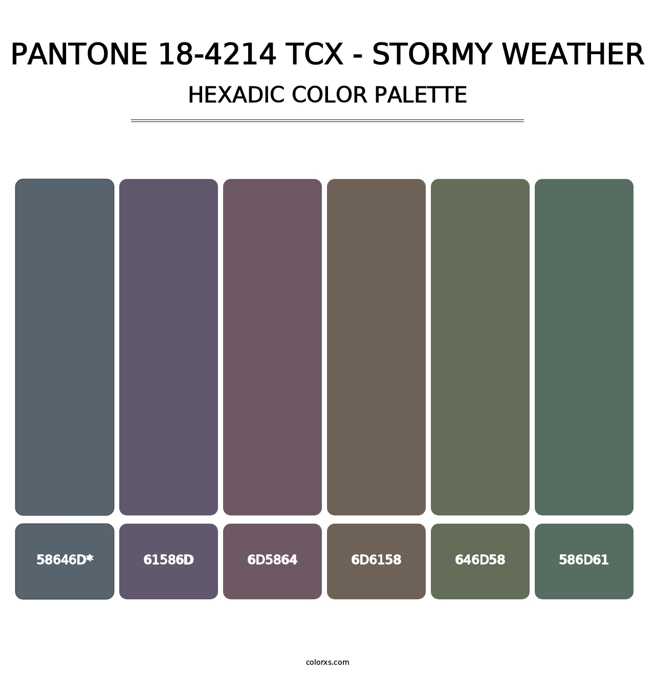 PANTONE 18-4214 TCX - Stormy Weather - Hexadic Color Palette