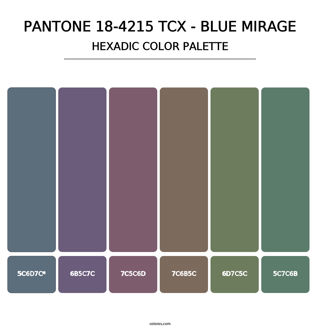 PANTONE 18-4215 TCX - Blue Mirage - Hexadic Color Palette