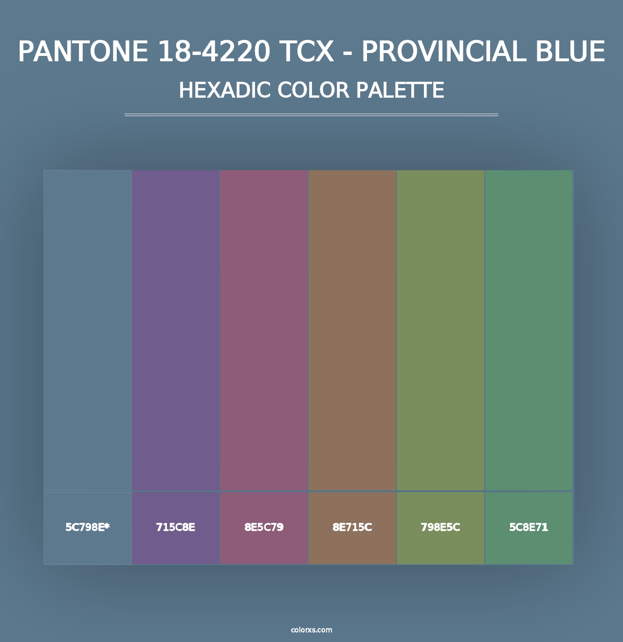 PANTONE 18-4220 TCX - Provincial Blue - Hexadic Color Palette