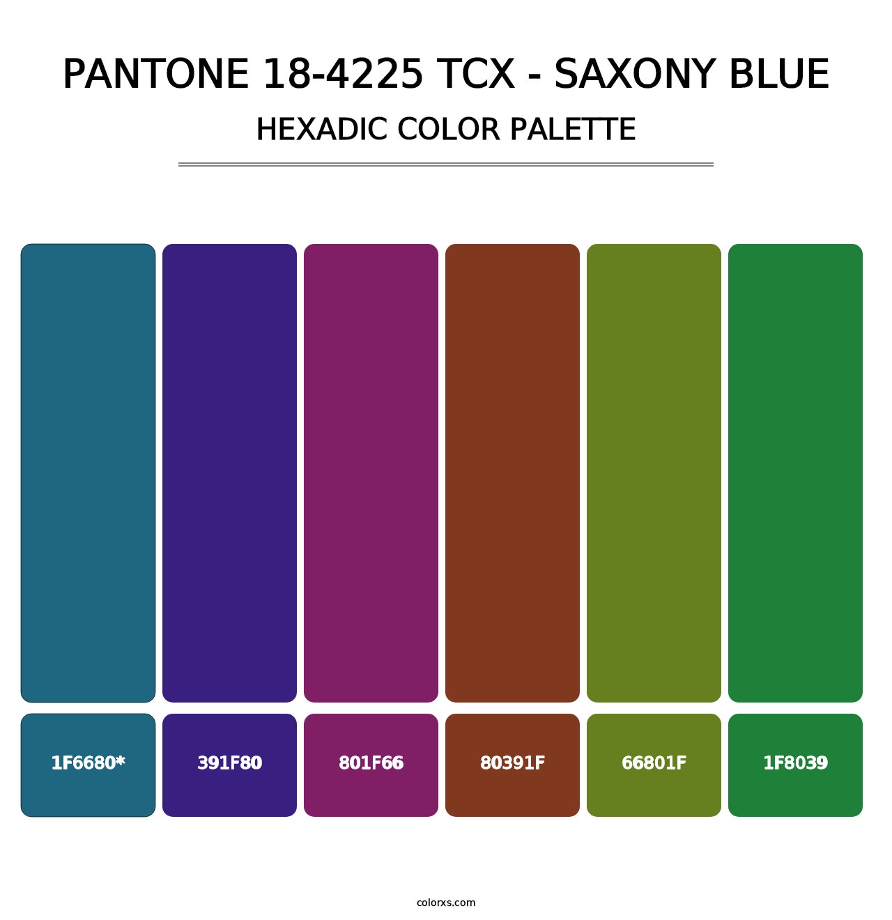 PANTONE 18-4225 TCX - Saxony Blue - Hexadic Color Palette