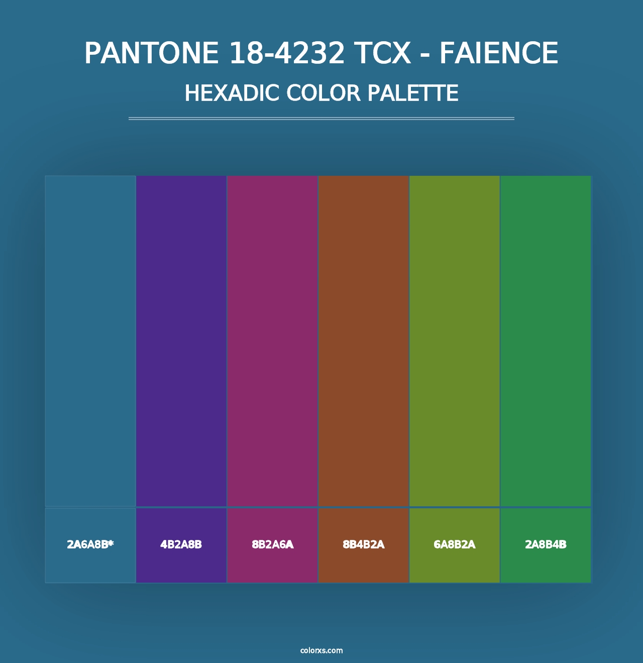 PANTONE 18-4232 TCX - Faience - Hexadic Color Palette