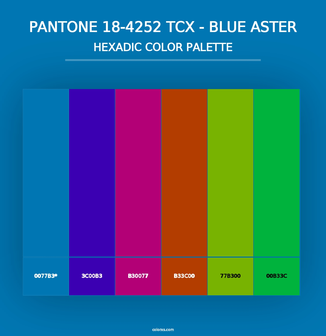 PANTONE 18-4252 TCX - Blue Aster - Hexadic Color Palette