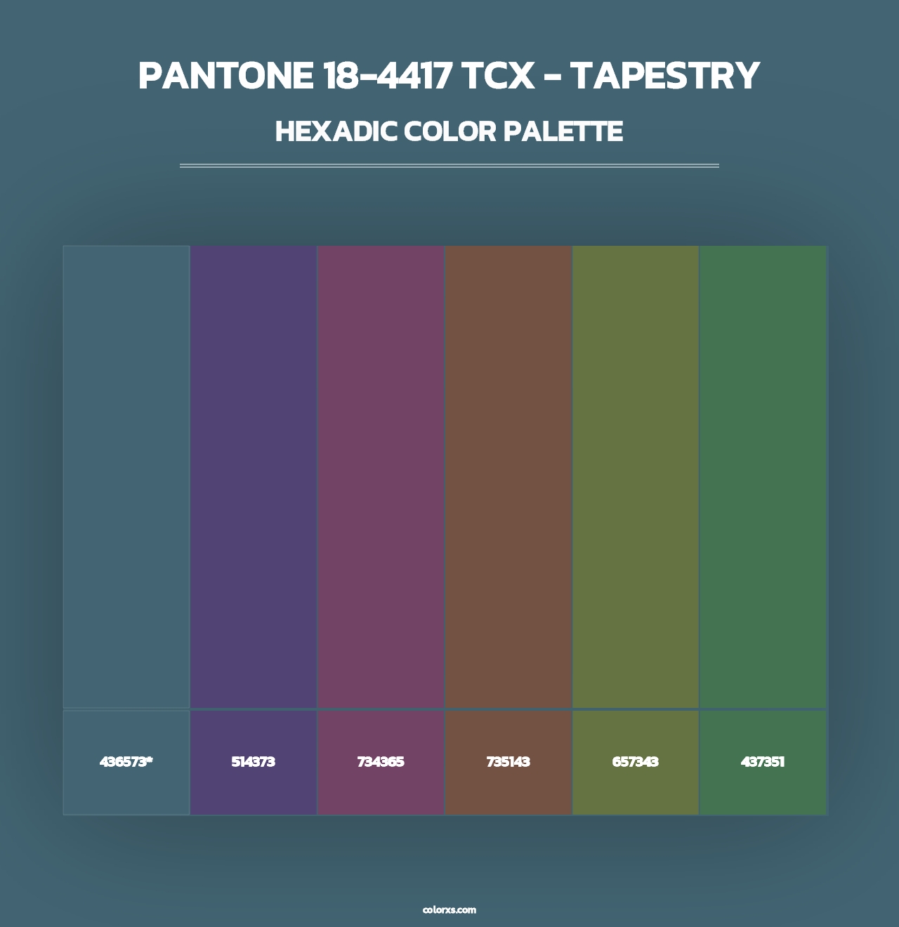 PANTONE 18-4417 TCX - Tapestry - Hexadic Color Palette