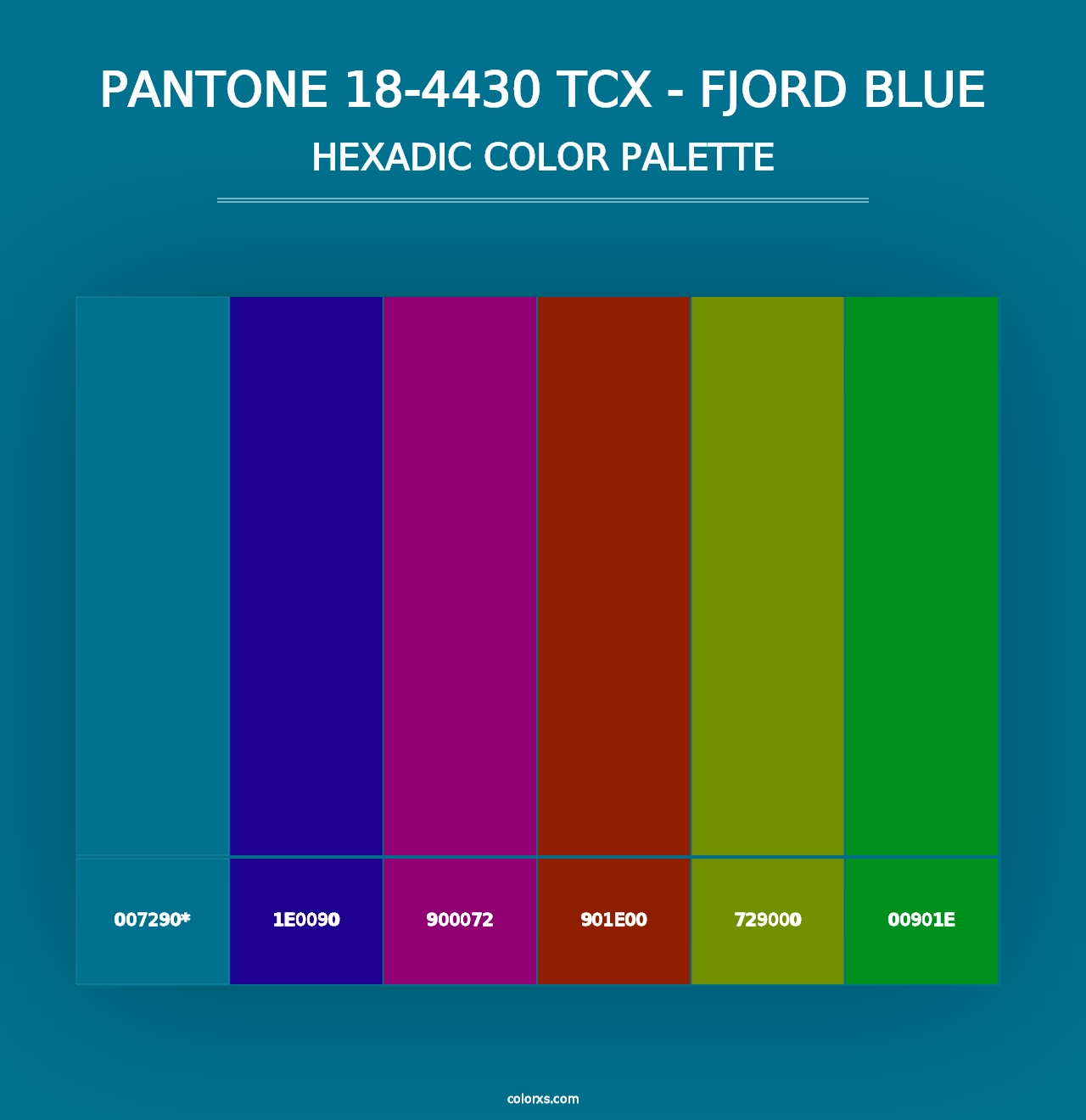 PANTONE 18-4430 TCX - Fjord Blue - Hexadic Color Palette