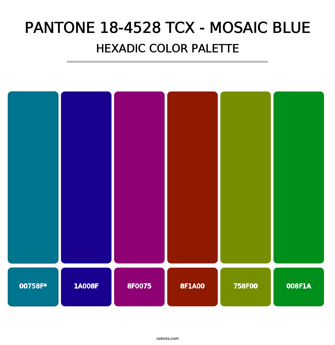 PANTONE 18-4528 TCX - Mosaic Blue - Hexadic Color Palette