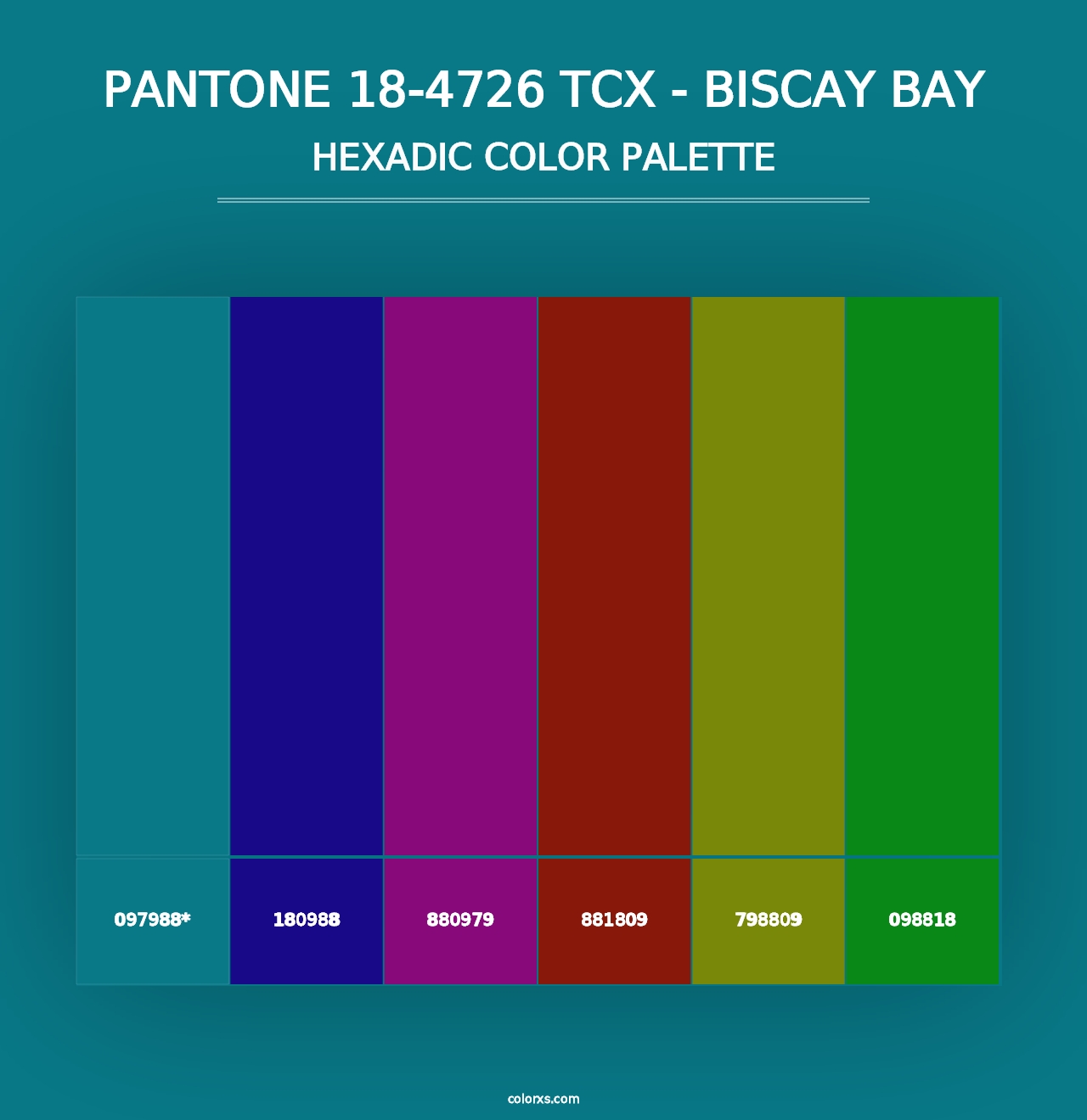 PANTONE 18-4726 TCX - Biscay Bay - Hexadic Color Palette