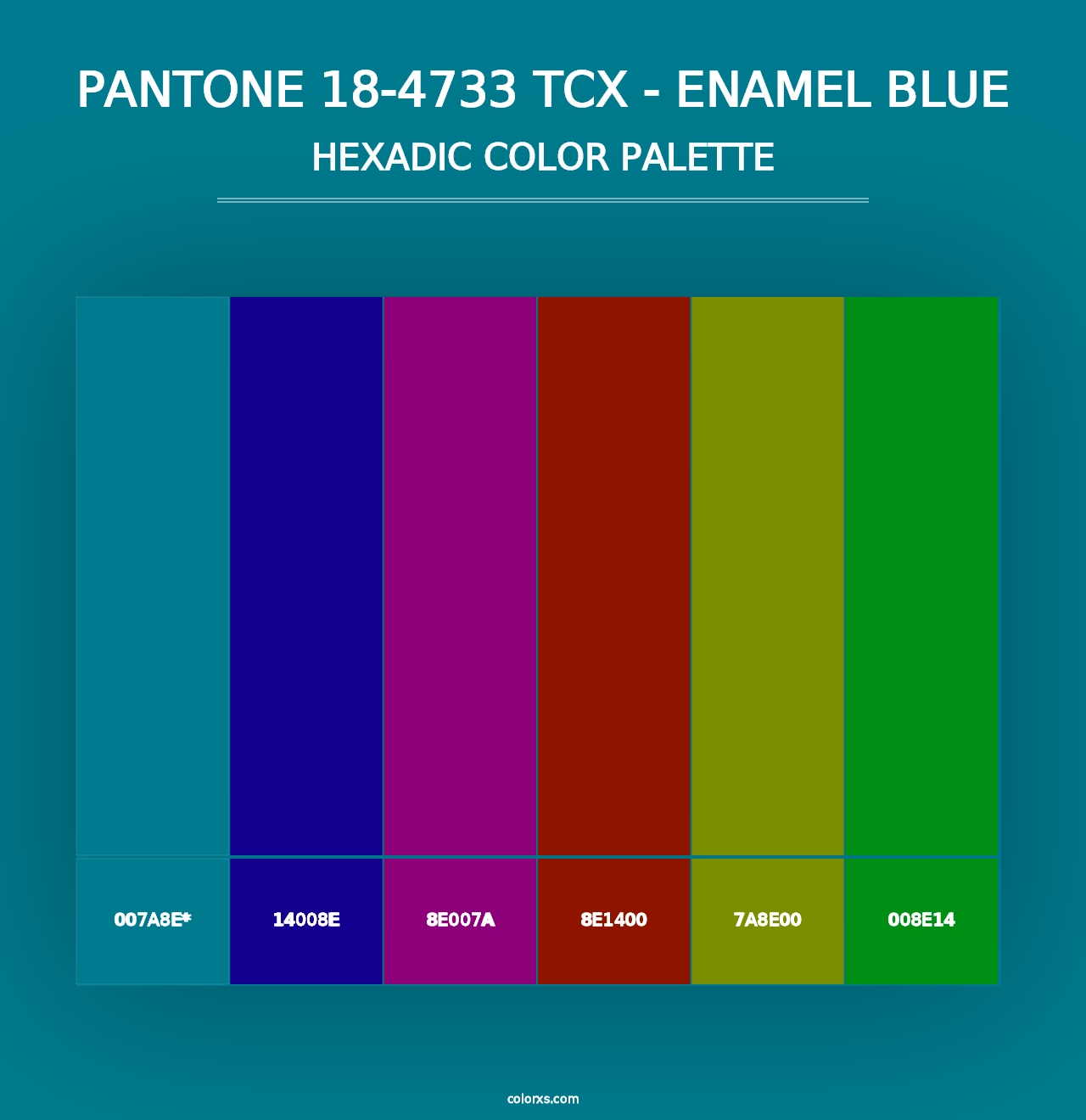 PANTONE 18-4733 TCX - Enamel Blue - Hexadic Color Palette