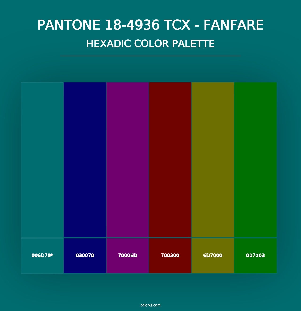 PANTONE 18-4936 TCX - Fanfare - Hexadic Color Palette