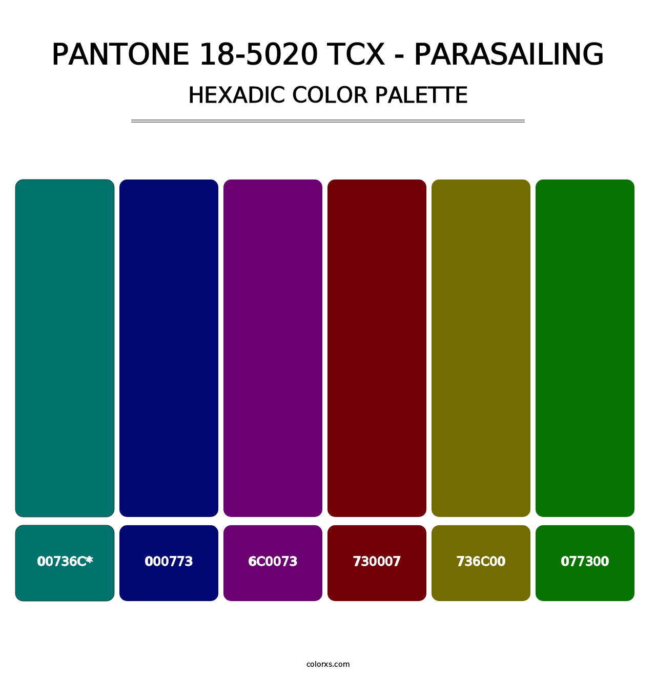 PANTONE 18-5020 TCX - Parasailing - Hexadic Color Palette