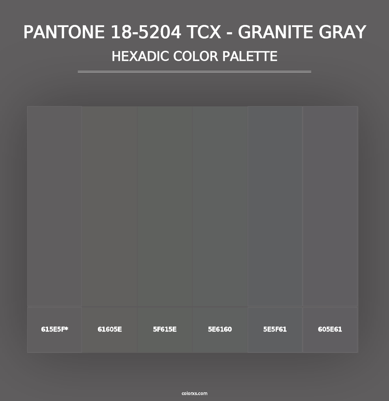 PANTONE 18-5204 TCX - Granite Gray - Hexadic Color Palette