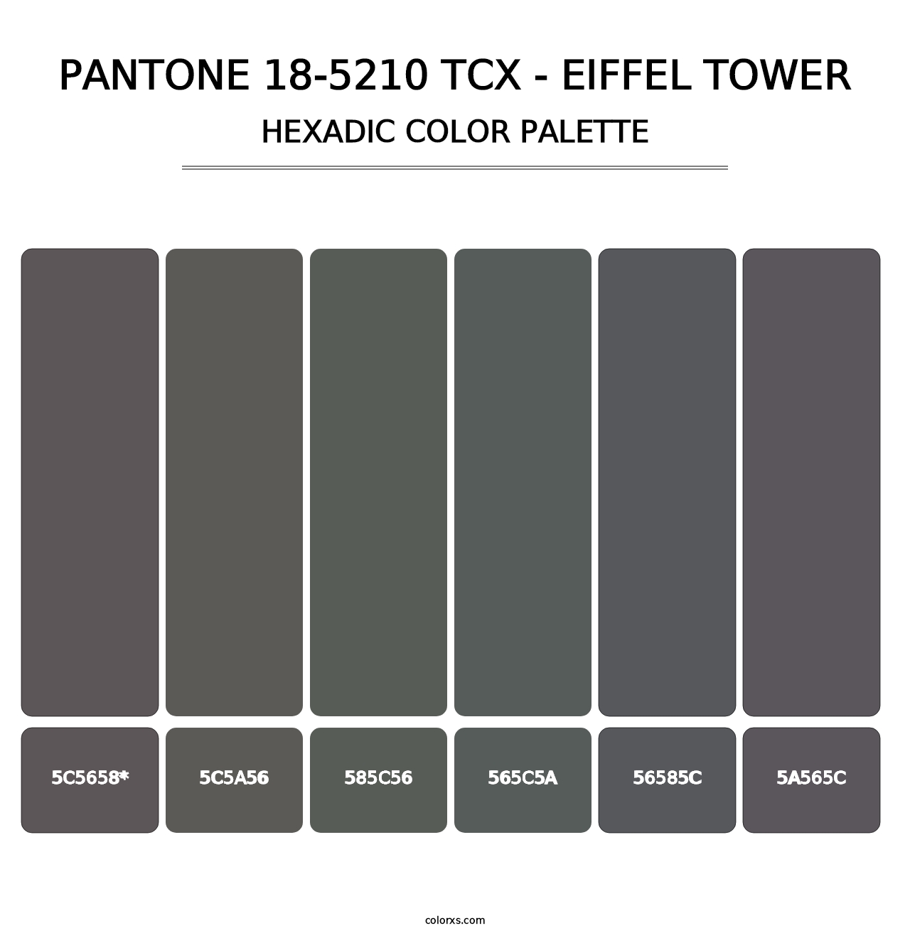 PANTONE 18-5210 TCX - Eiffel Tower - Hexadic Color Palette