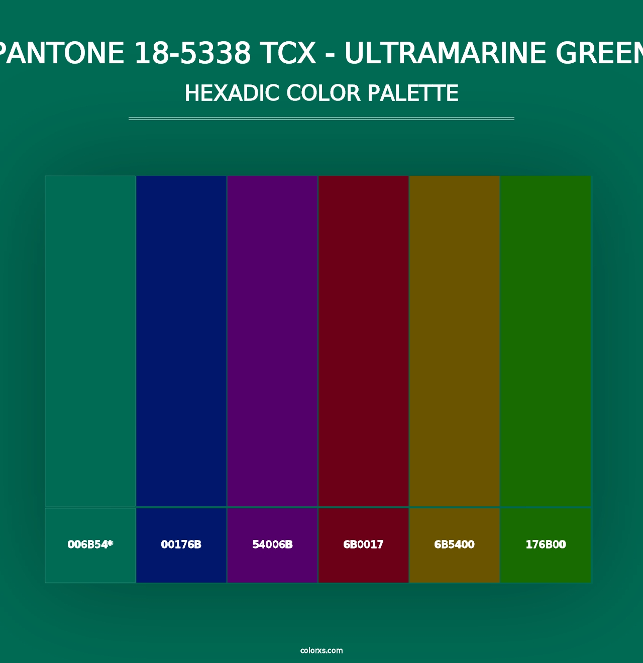 PANTONE 18-5338 TCX - Ultramarine Green - Hexadic Color Palette