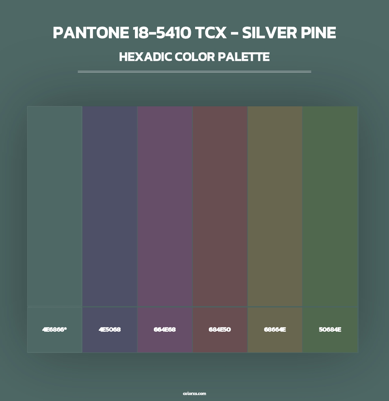 PANTONE 18-5410 TCX - Silver Pine - Hexadic Color Palette