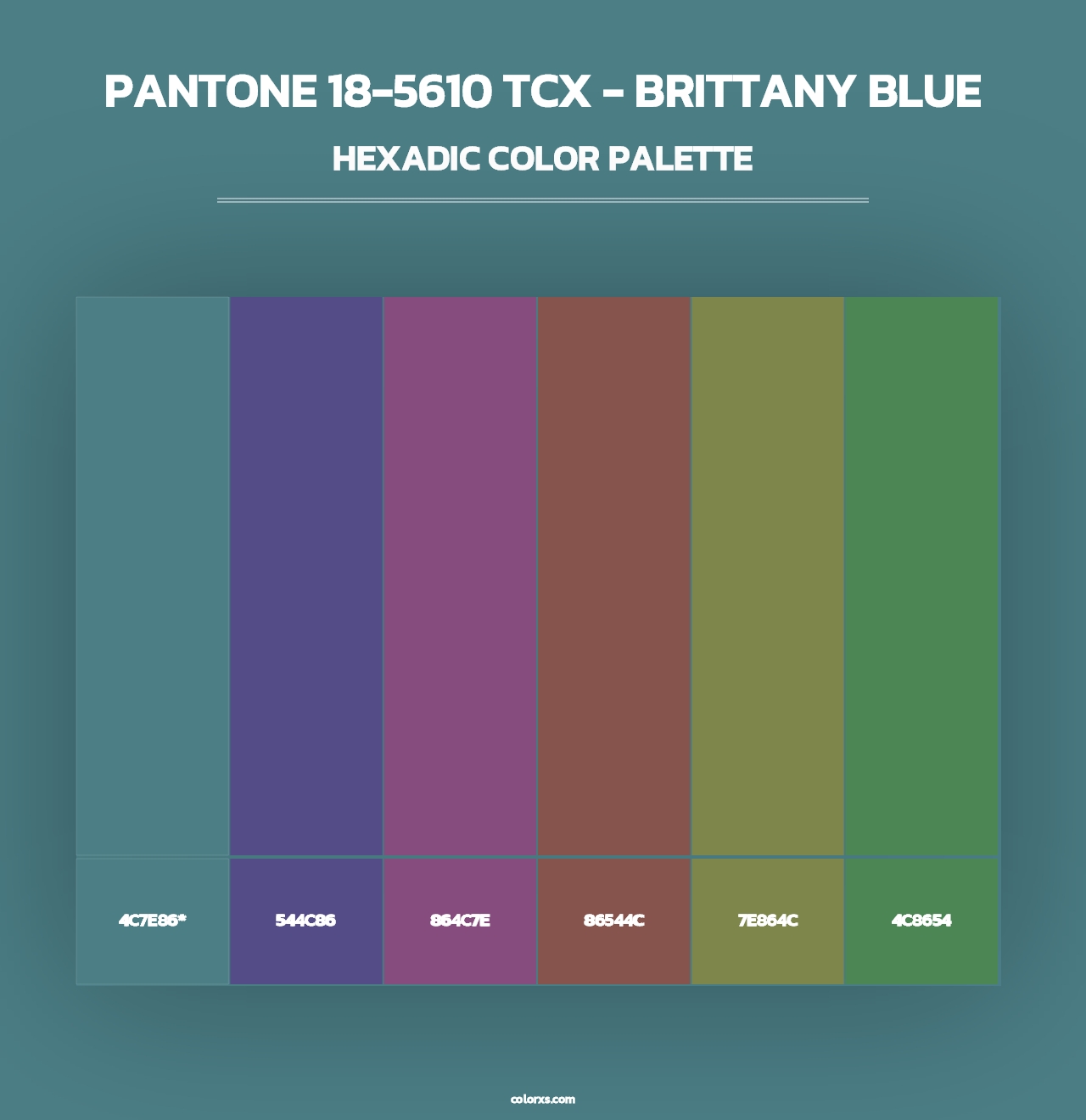 PANTONE 18-5610 TCX - Brittany Blue - Hexadic Color Palette