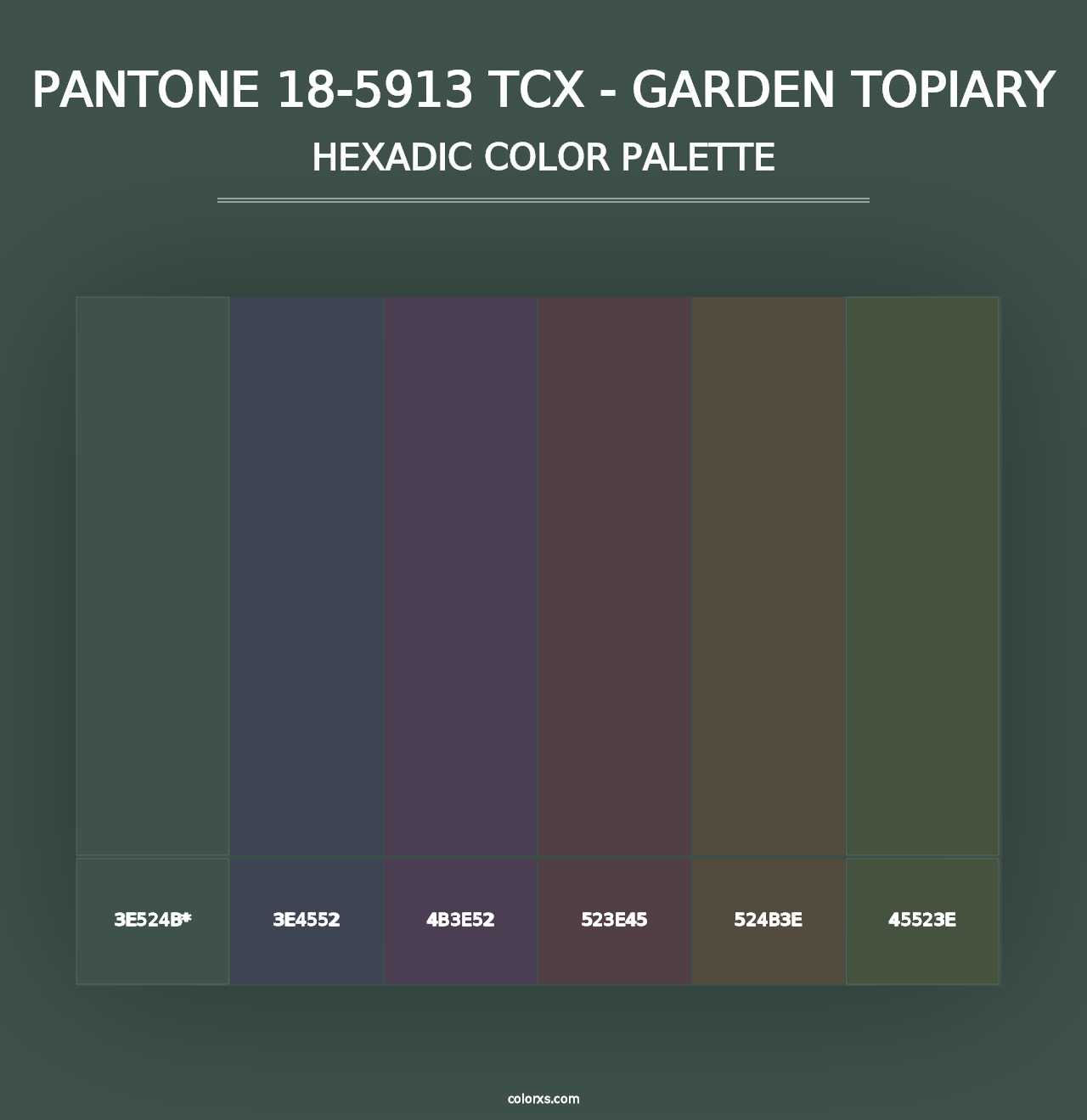 PANTONE 18-5913 TCX - Garden Topiary - Hexadic Color Palette