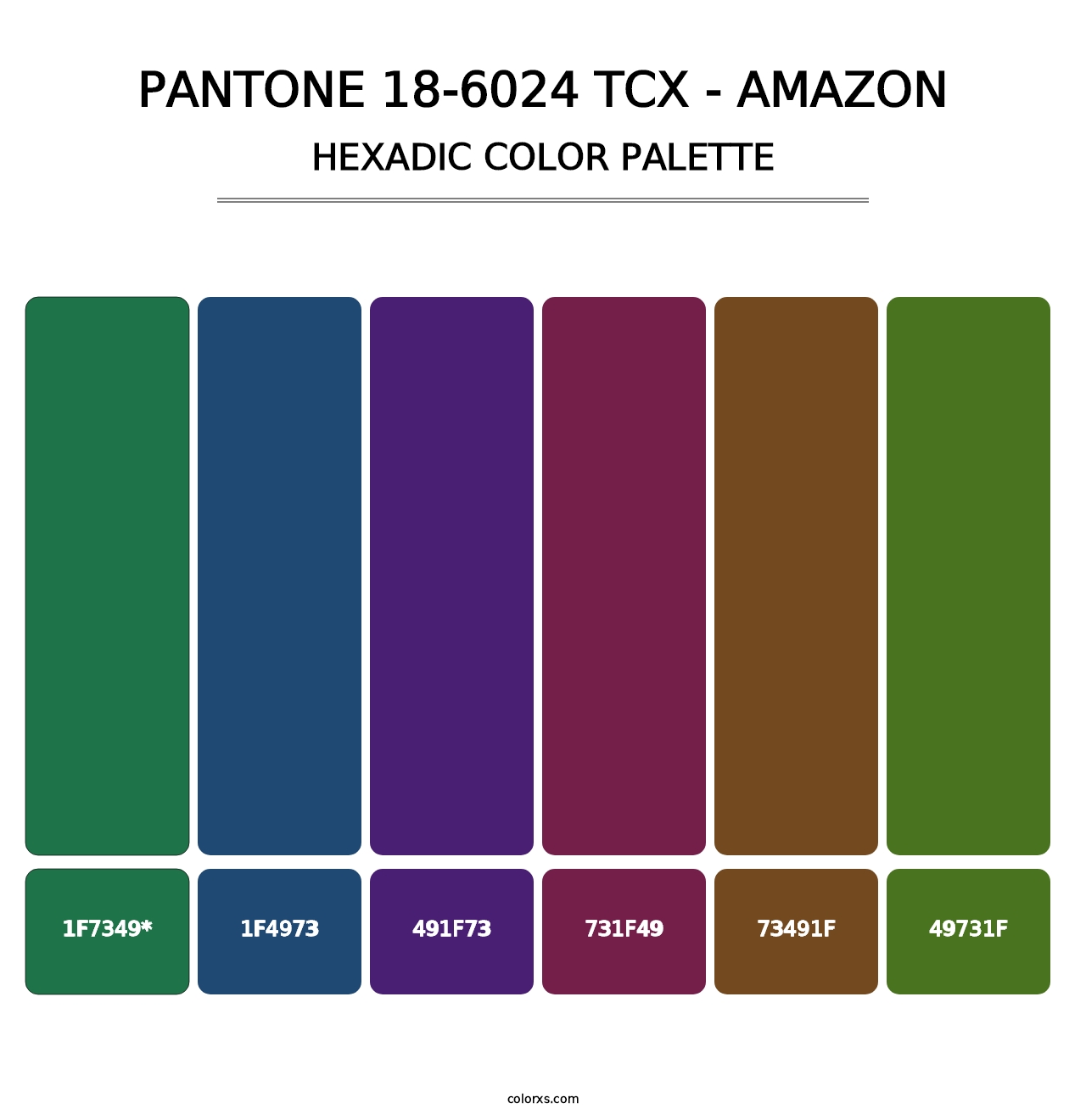 PANTONE 18-6024 TCX - Amazon - Hexadic Color Palette