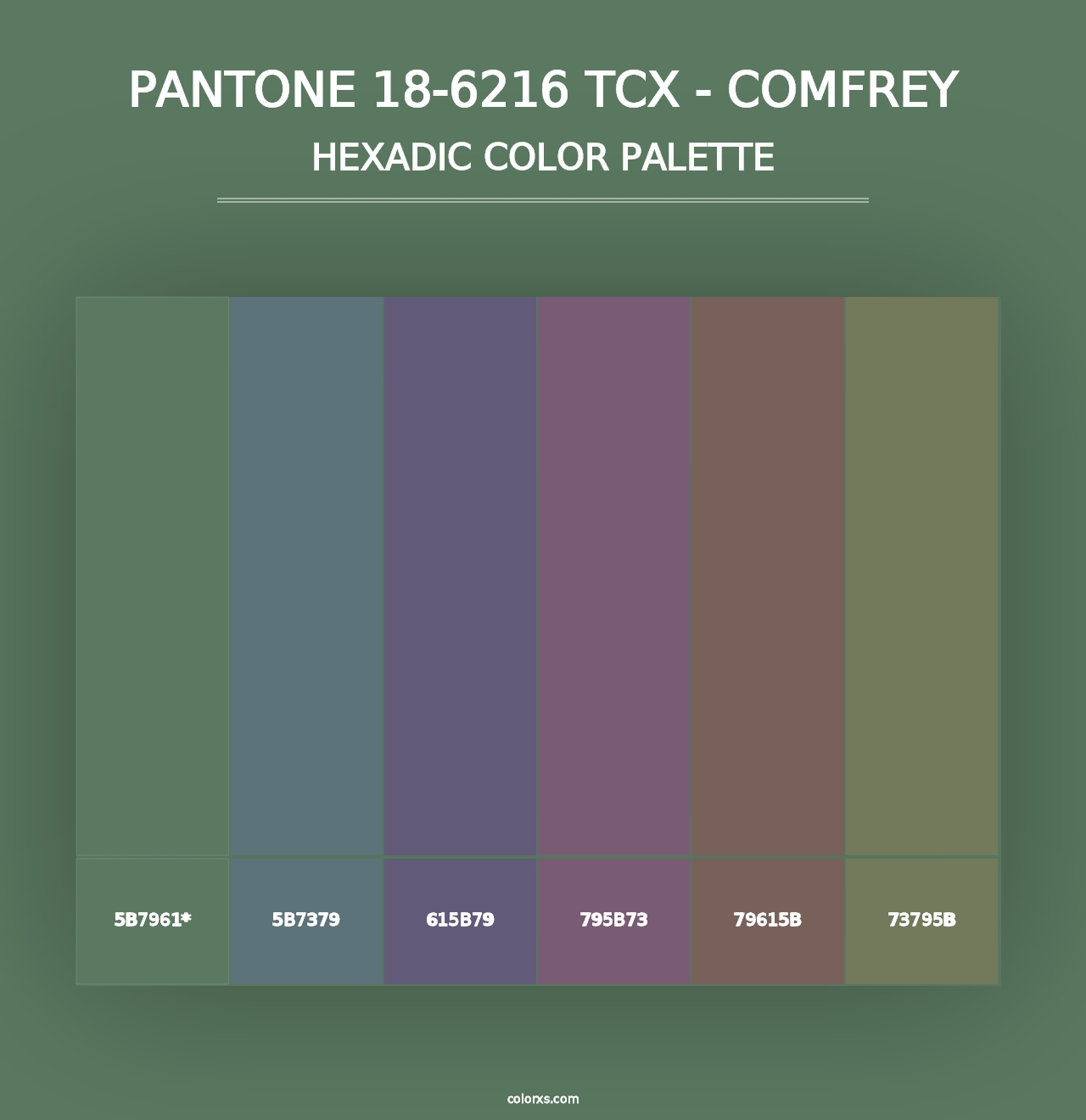 PANTONE 18-6216 TCX - Comfrey - Hexadic Color Palette