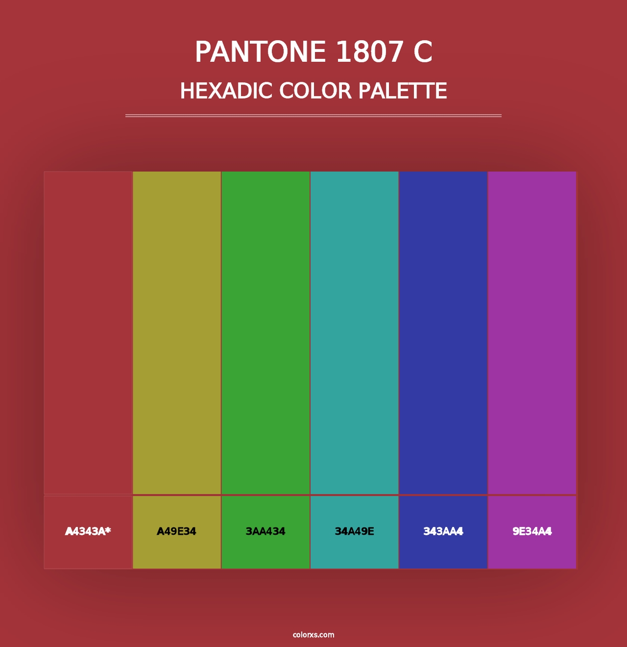 PANTONE 1807 C - Hexadic Color Palette