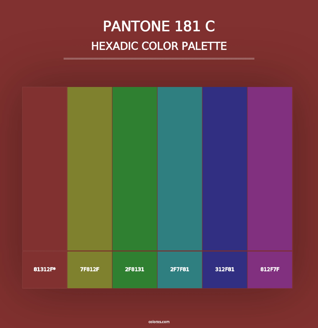 PANTONE 181 C - Hexadic Color Palette