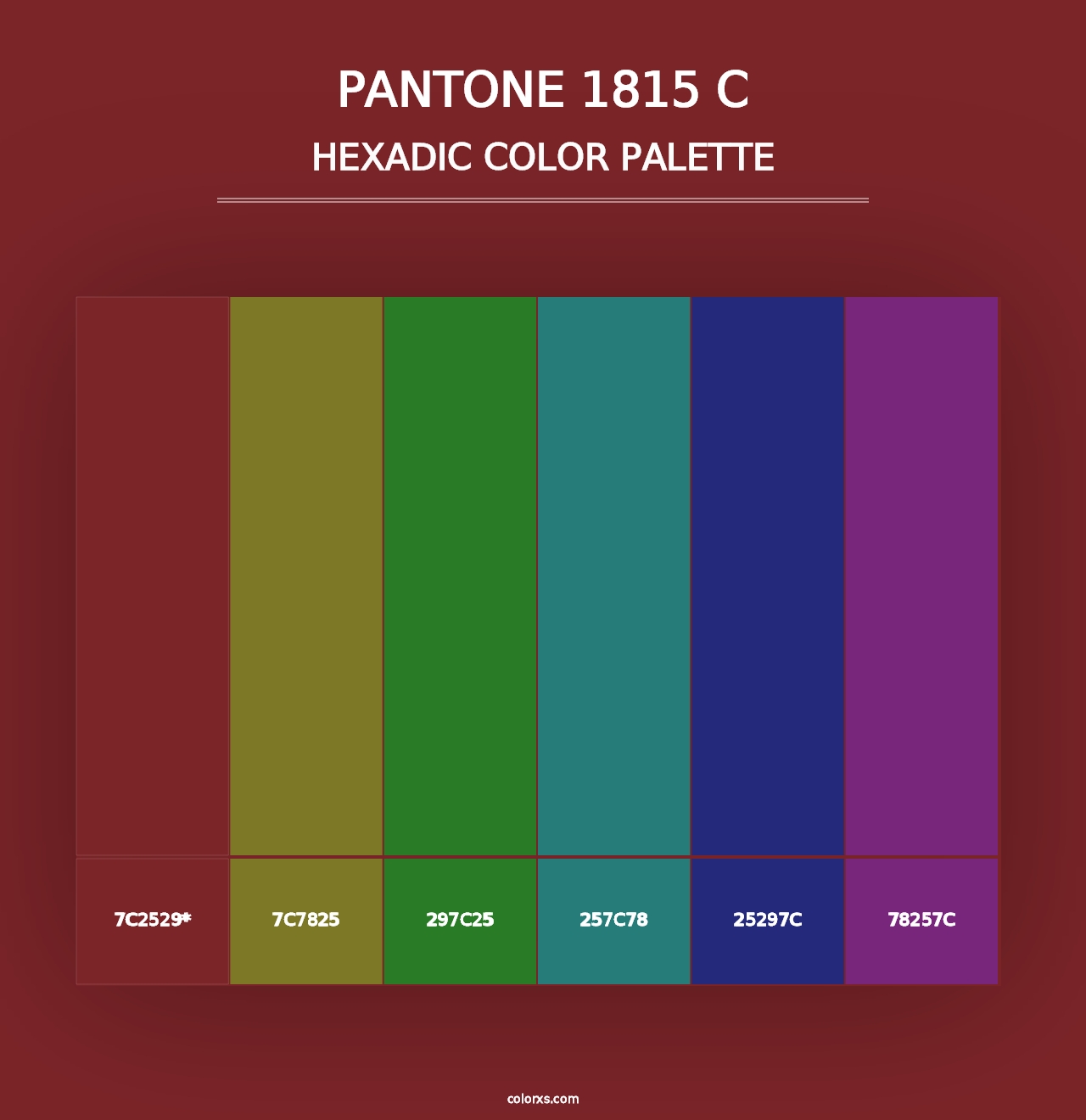 PANTONE 1815 C - Hexadic Color Palette