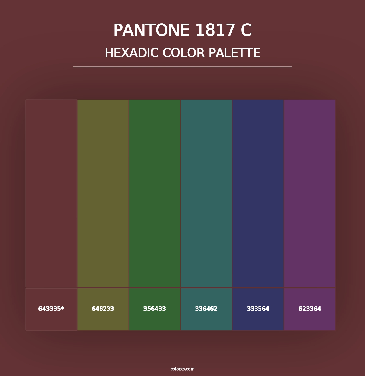 PANTONE 1817 C - Hexadic Color Palette