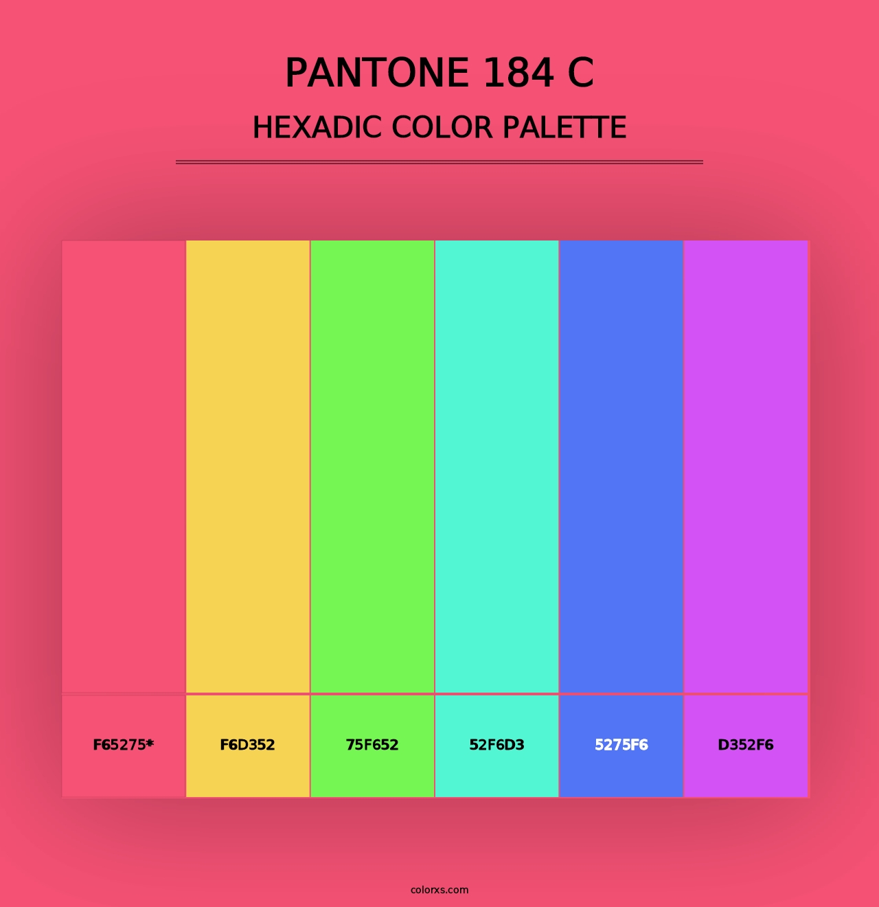 PANTONE 184 C - Hexadic Color Palette