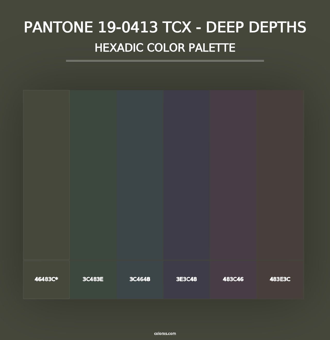 PANTONE 19-0413 TCX - Deep Depths - Hexadic Color Palette