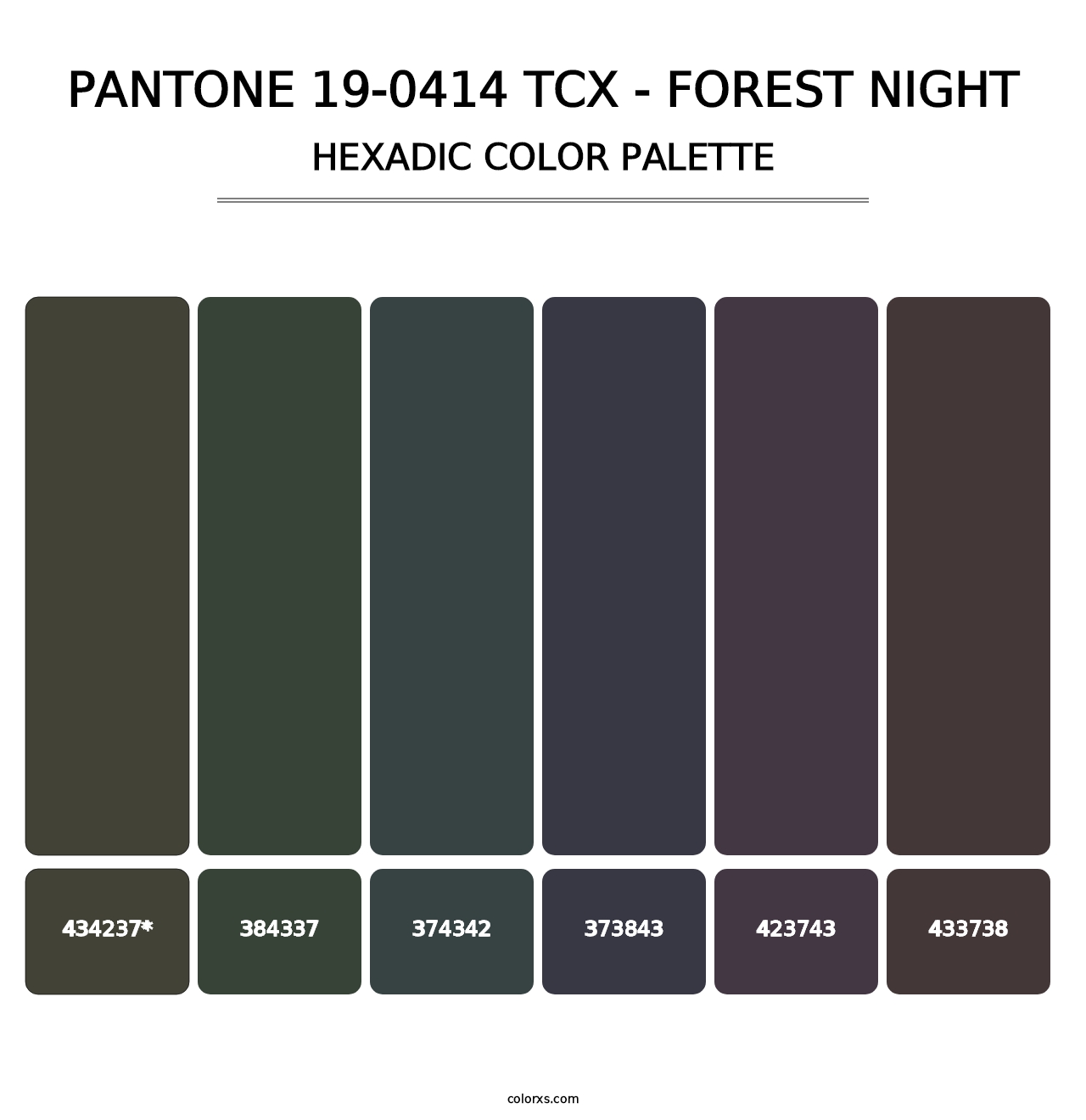 PANTONE 19-0414 TCX - Forest Night - Hexadic Color Palette