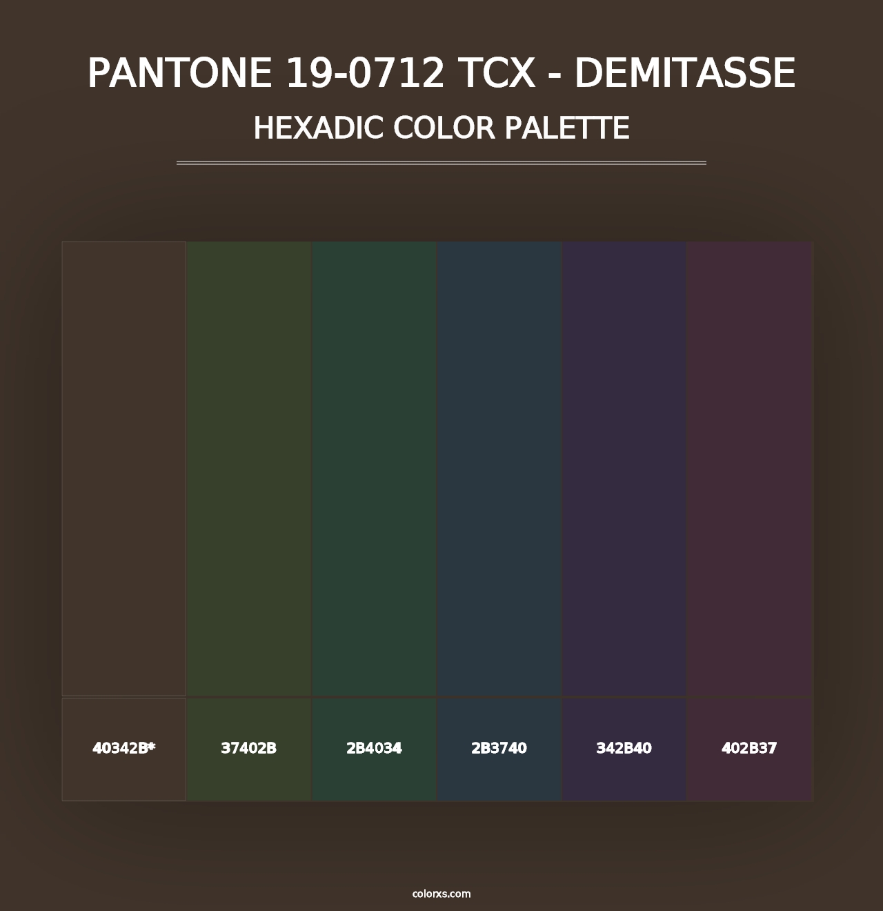 PANTONE 19-0712 TCX - Demitasse - Hexadic Color Palette