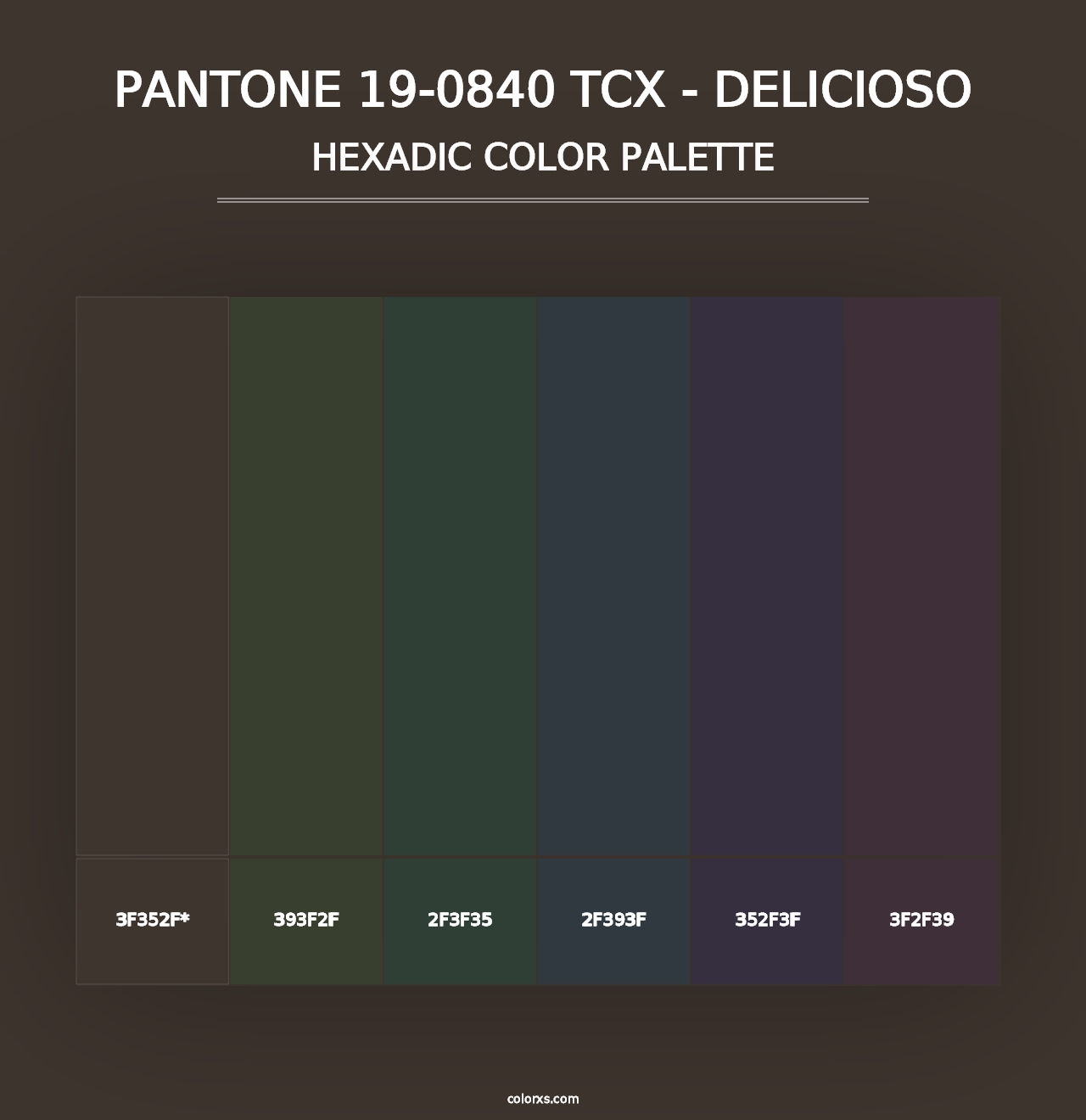 PANTONE 19-0840 TCX - Delicioso - Hexadic Color Palette