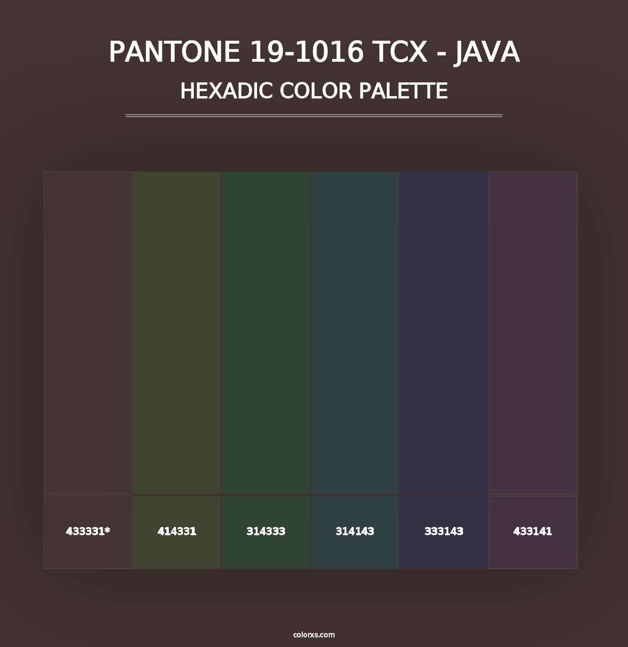 PANTONE 19-1016 TCX - Java - Hexadic Color Palette