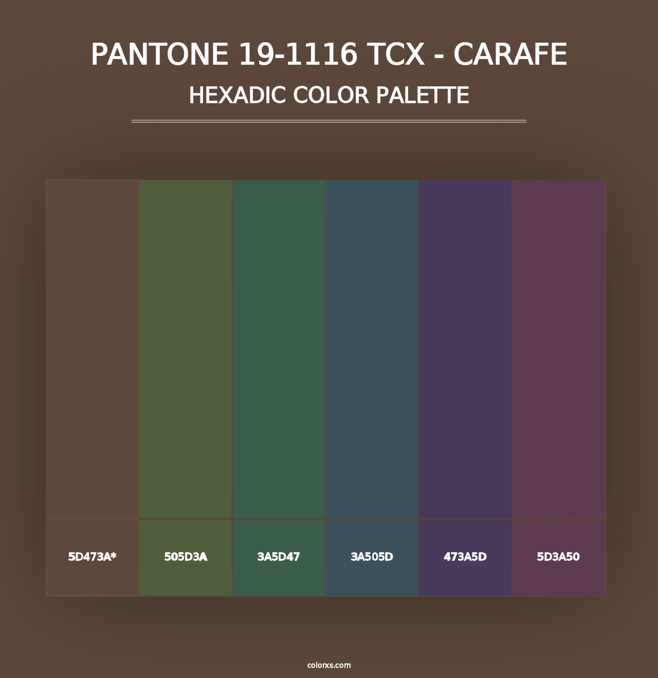 PANTONE 19-1116 TCX - Carafe - Hexadic Color Palette