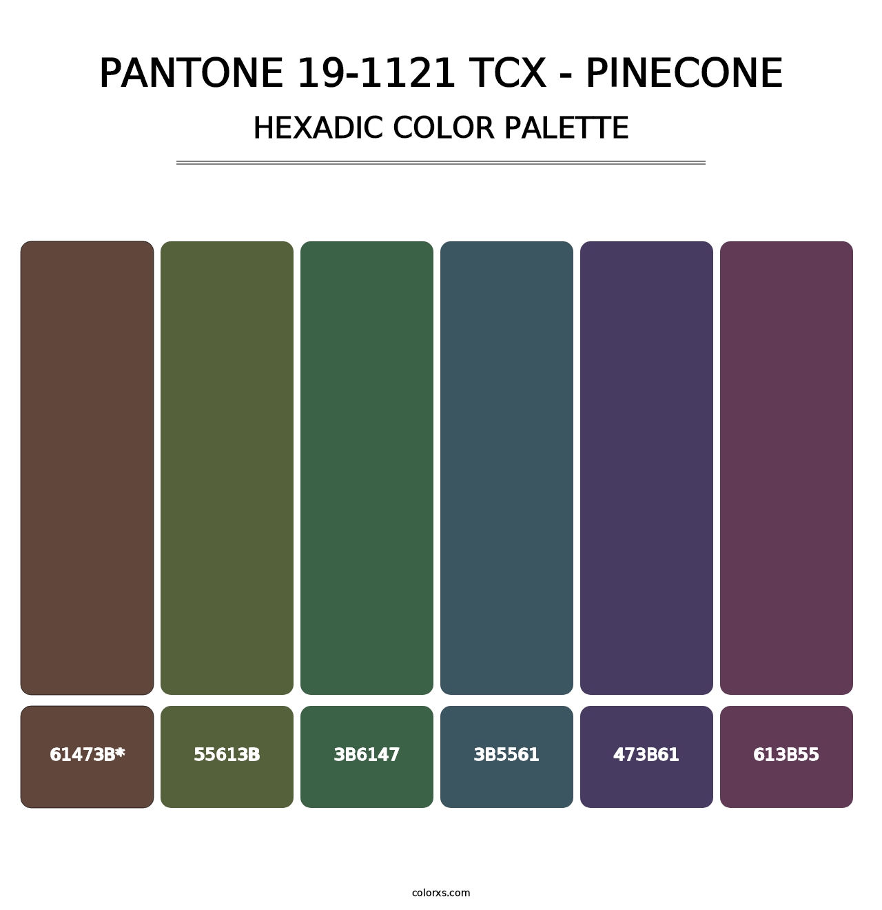 PANTONE 19-1121 TCX - Pinecone - Hexadic Color Palette