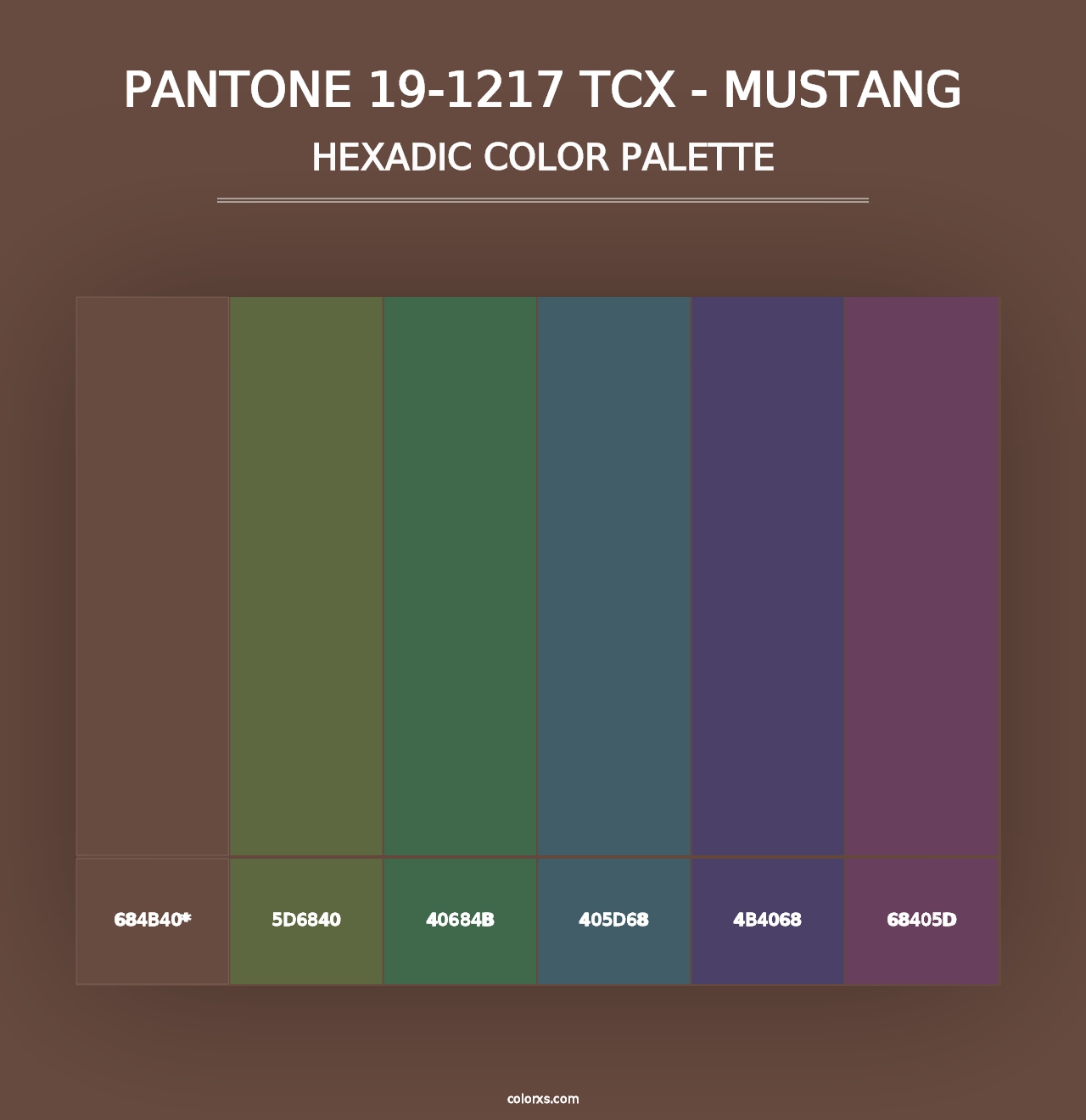 PANTONE 19-1217 TCX - Mustang - Hexadic Color Palette