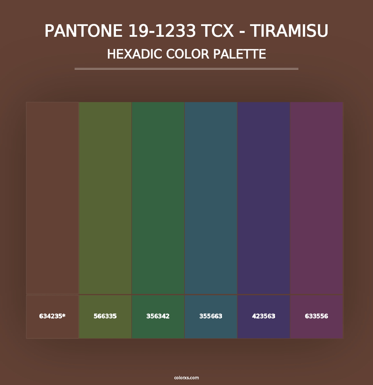 PANTONE 19-1233 TCX - Tiramisu - Hexadic Color Palette