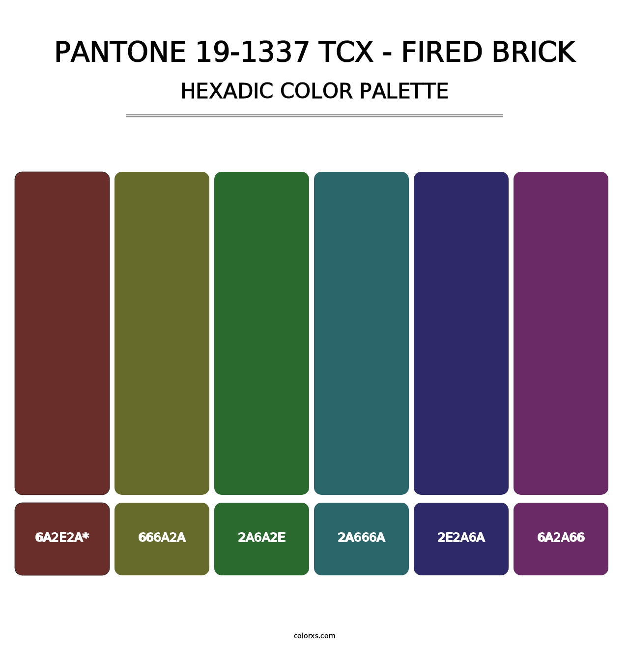 PANTONE 19-1337 TCX - Fired Brick - Hexadic Color Palette