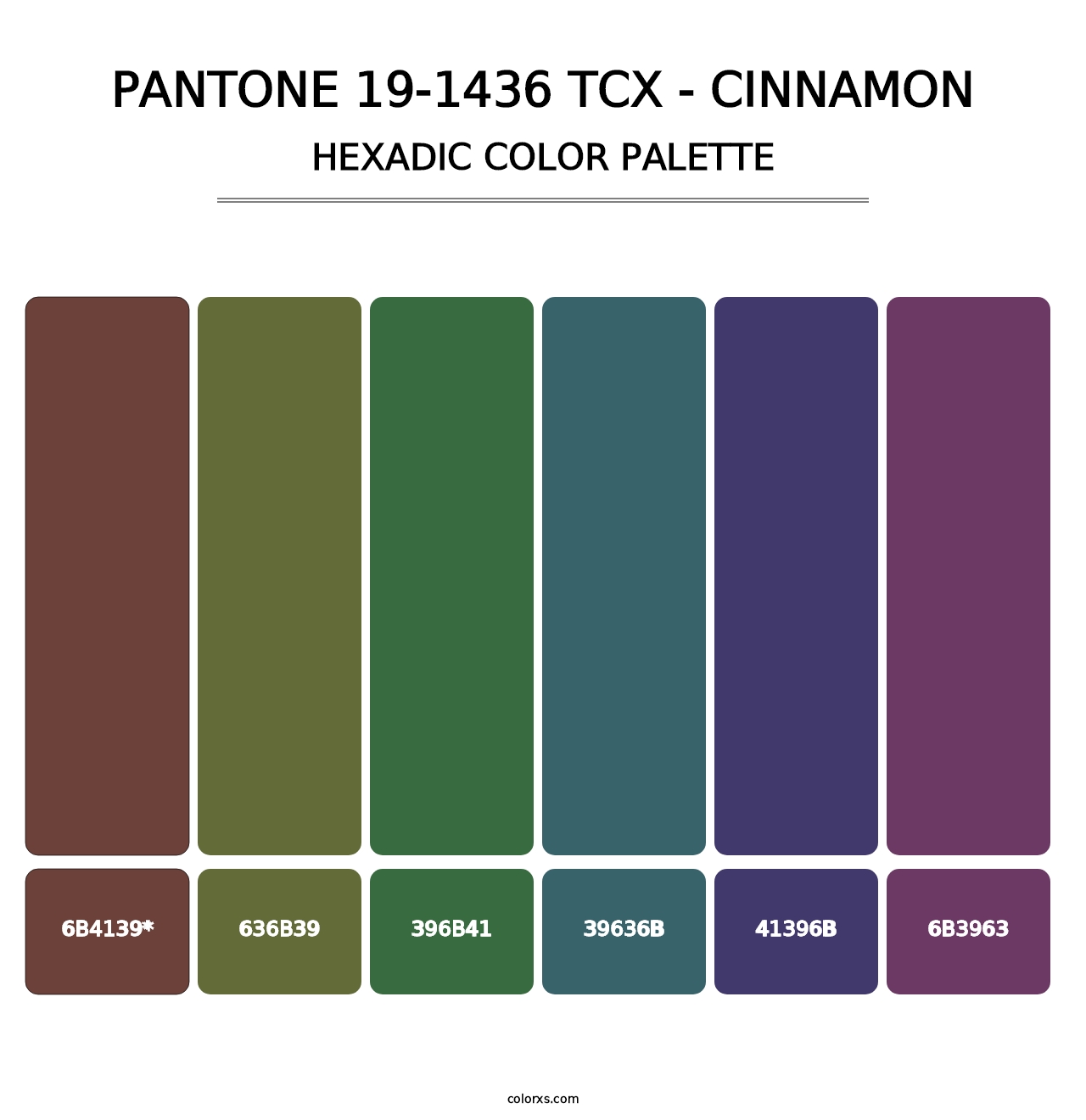 PANTONE 19-1436 TCX - Cinnamon - Hexadic Color Palette