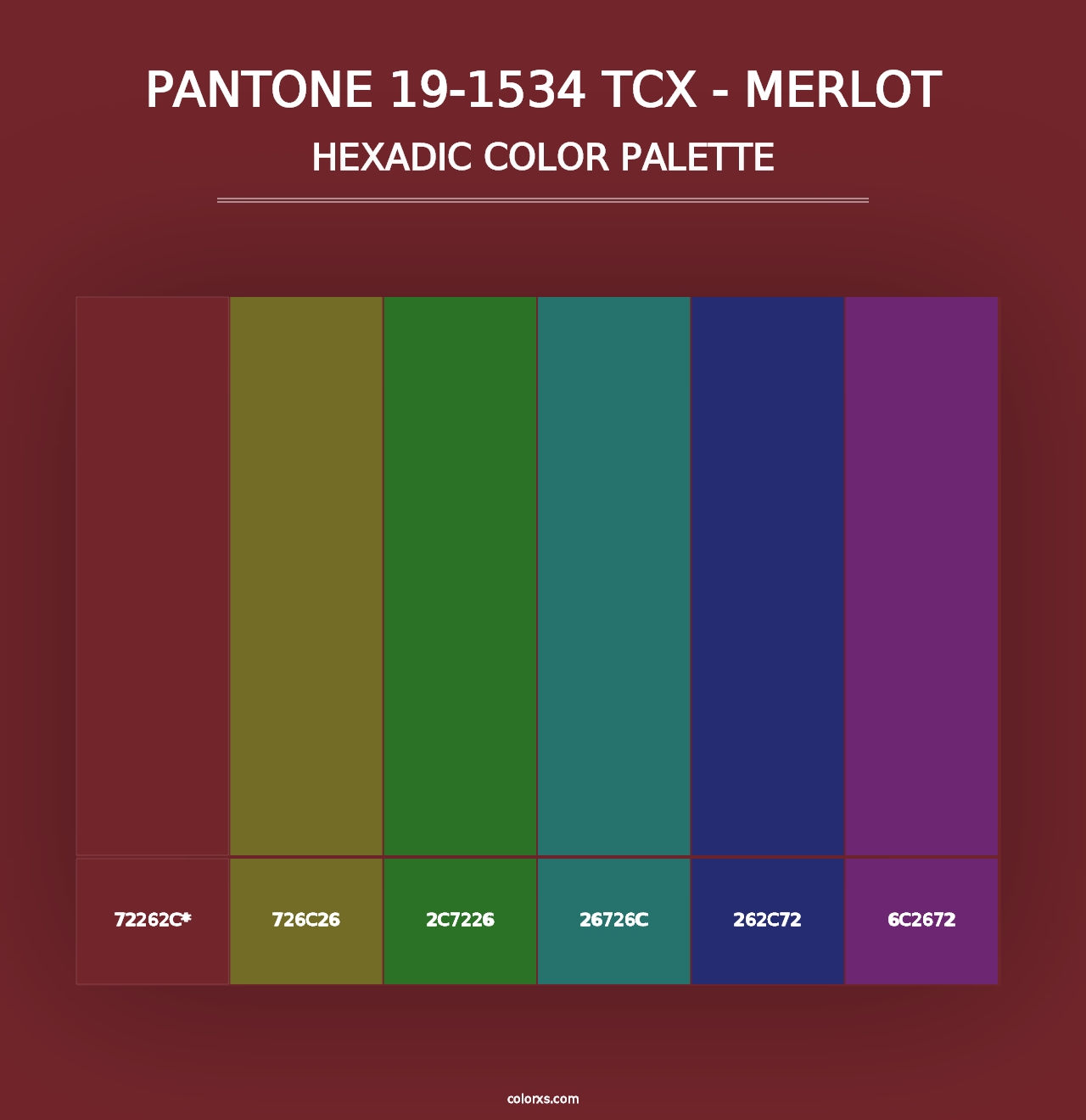 PANTONE 19-1534 TCX - Merlot - Hexadic Color Palette