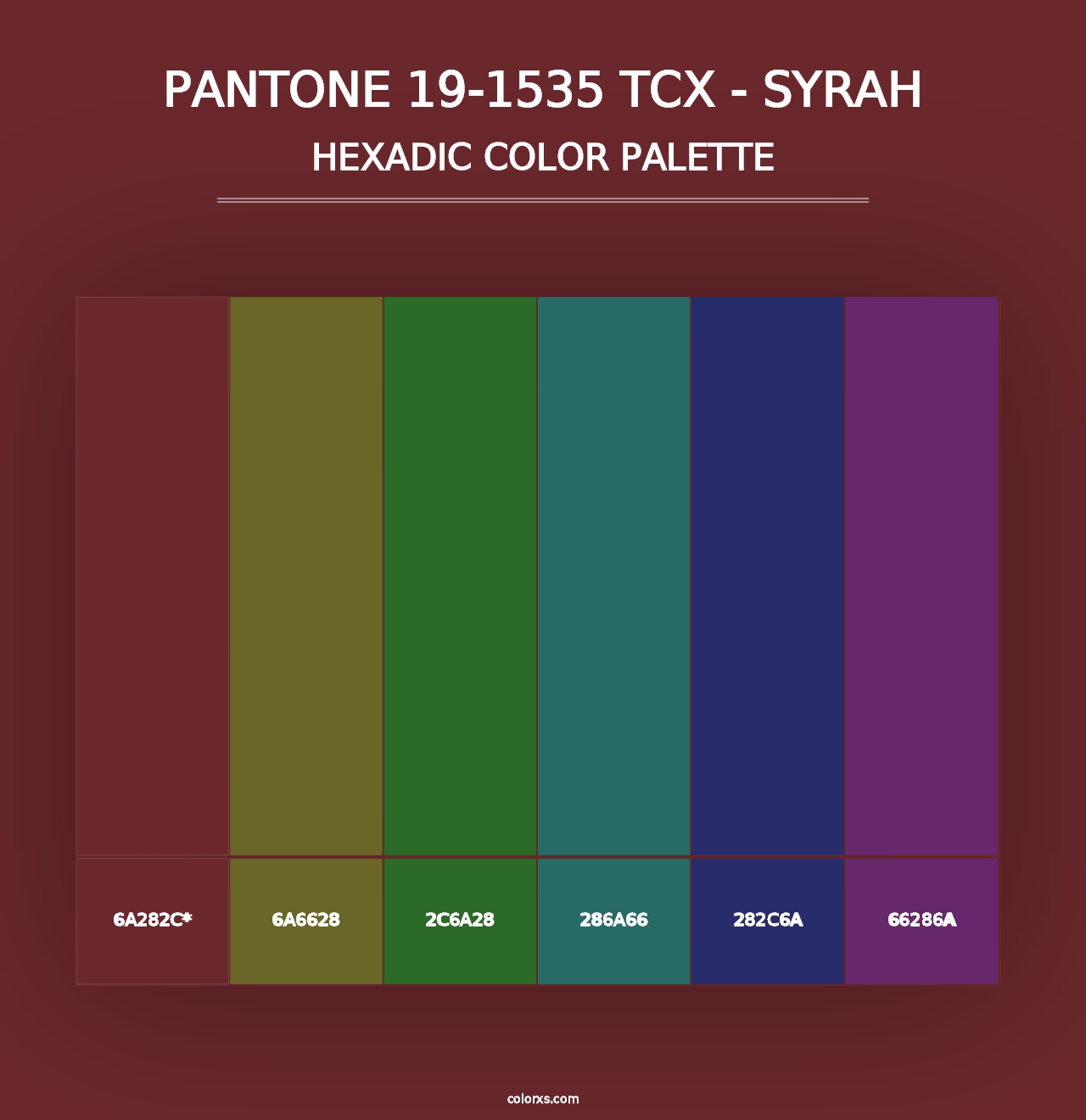 PANTONE 19-1535 TCX - Syrah - Hexadic Color Palette