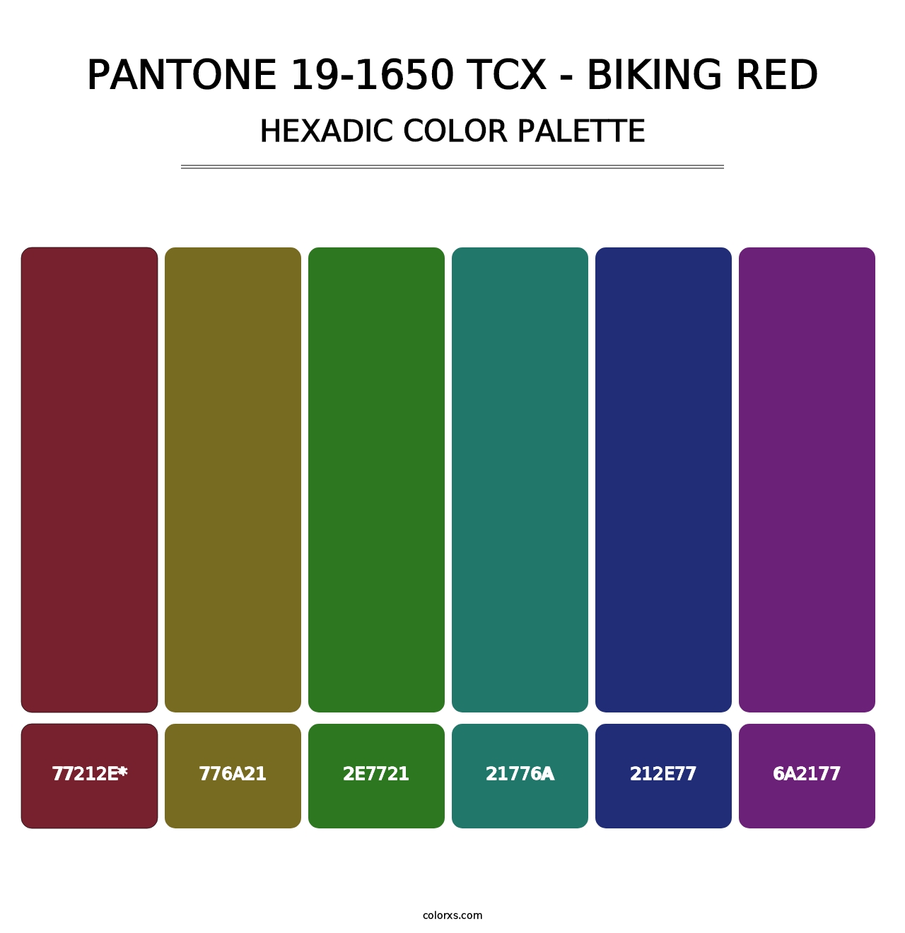 PANTONE 19-1650 TCX - Biking Red - Hexadic Color Palette