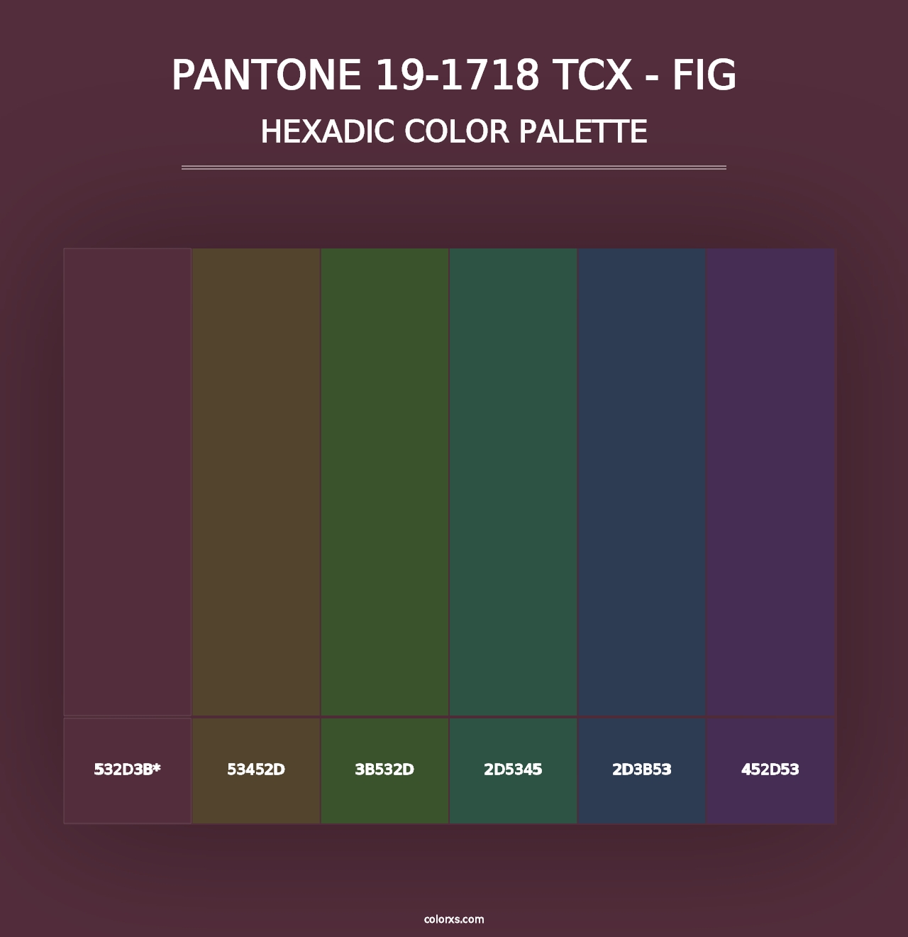 PANTONE 19-1718 TCX - Fig - Hexadic Color Palette